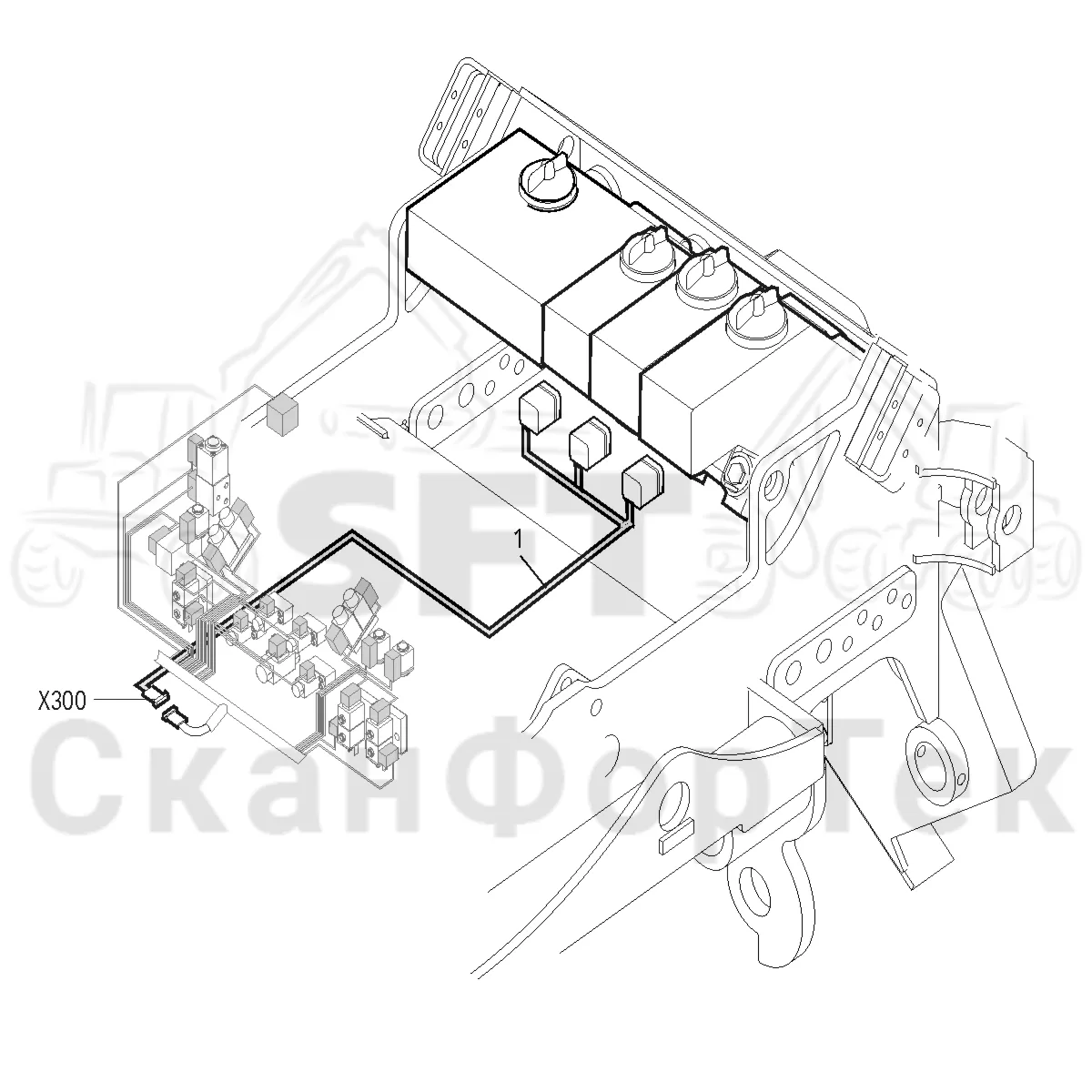 Схема: Komatsu / Лесозаготовительные машины / 911 S/N 9112062167- / Каталог запасных частей / Лесозаготовительное оборудование / Головка лесозаготовительной машины / 360.2 / Каталог запасных частей / Резка / Электрооборудование цветовой маркировки