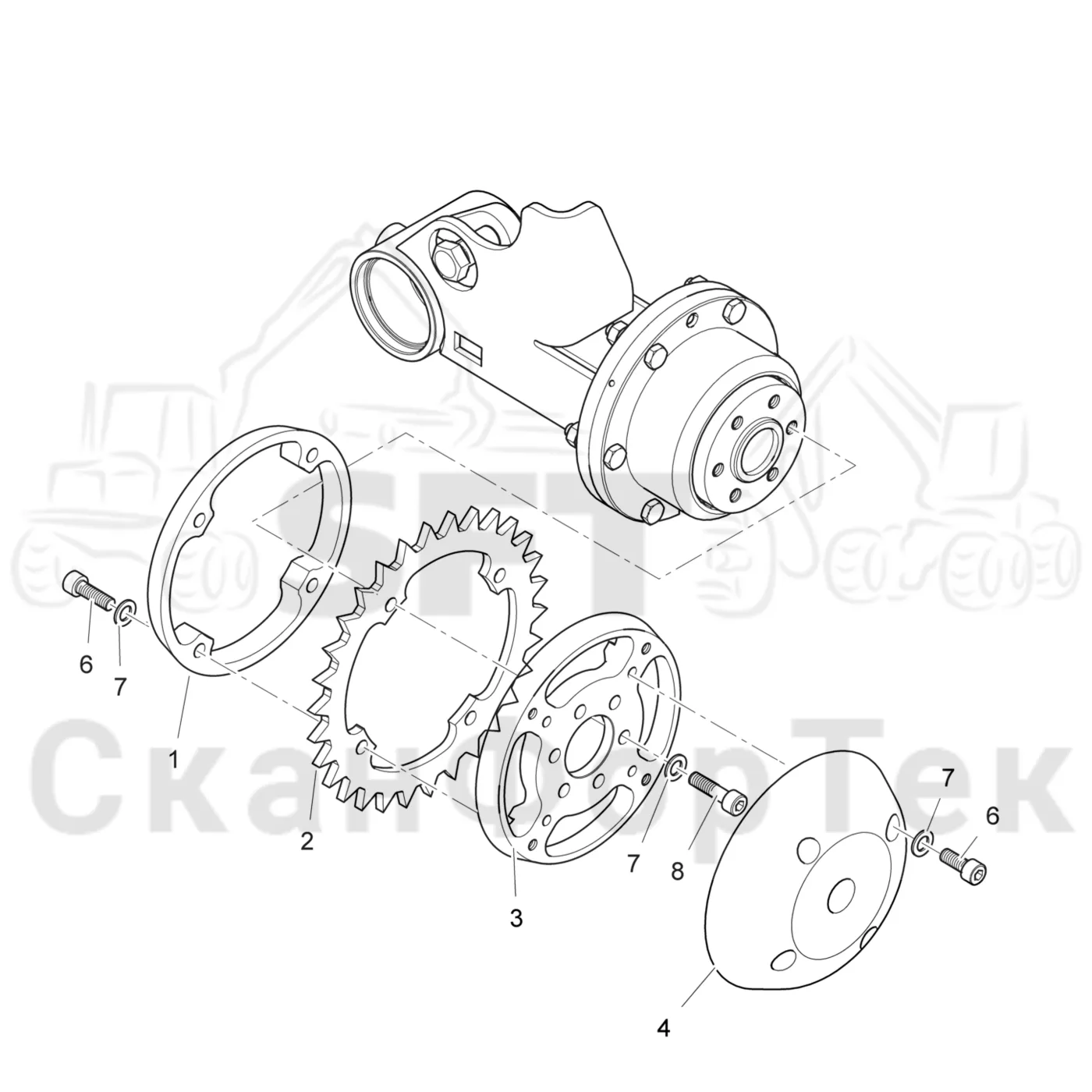 Схема: Valmet / Лесозаготовительные машины / Valmet 941 / Valmet 941 Ch 12071- / Valmet 941 Ch 12071- / Каталог запасных частей / Лесозаготовительное оборудование / Головка лесозаготовительной машины / Valmet 370.2 / Каталог запасных частей / Измерение / Мерный ролик 6 mm - 30 Зубья