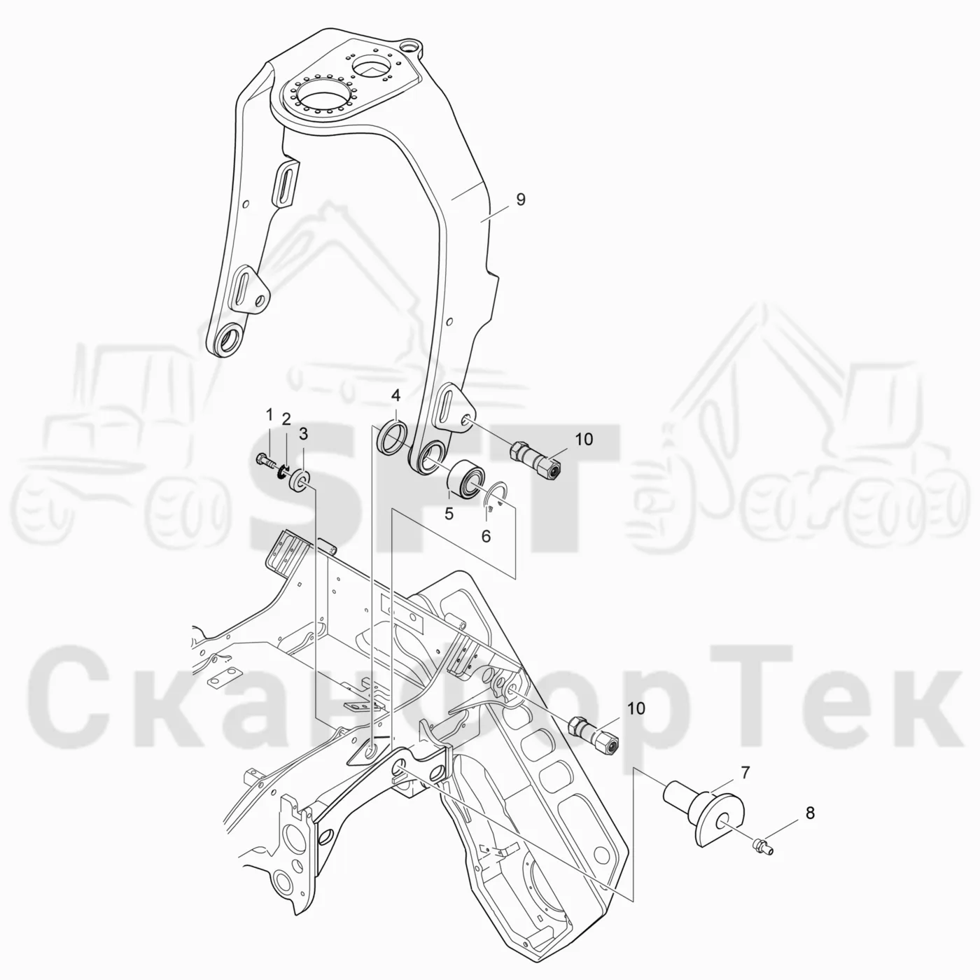 Схема: Komatsu / Лесозаготовительные машины / 911 S/N 9112062167- / Каталог запасных частей / Лесозаготовительное оборудование / Головка лесозаготовительной машины / 360.2 / Каталог запасных частей / Валка леса / Тяга