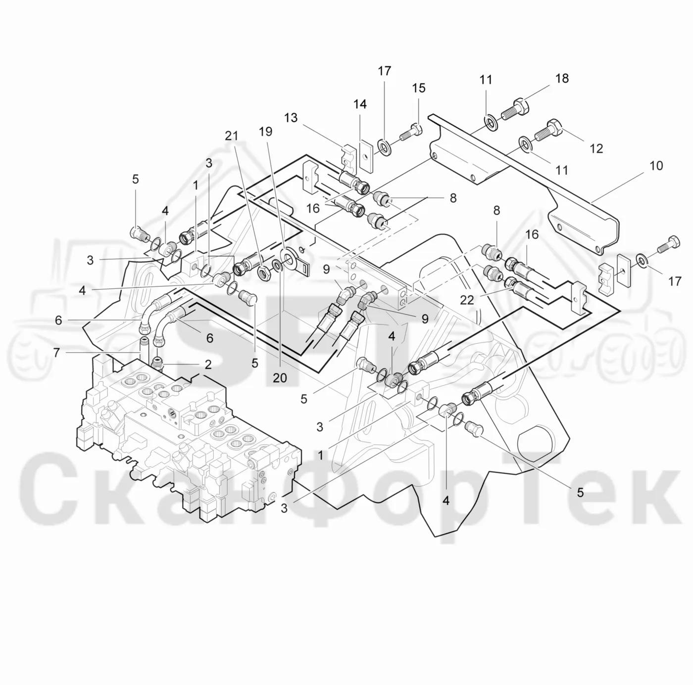 Схема: Komatsu / Головки лесозаготовительной машины / 300 Головки лесозаготовительной машины / 360.2 / Каталог запасных частей / Валка леса / Валочное гидравлическое оборудование