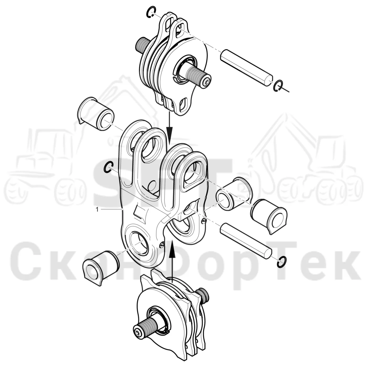 Схема: Komatsu / Лесозаготовительные машины / 931 S/N 9310021067- / Каталог запасных частей / Лесозаготовительное оборудование / Головка лесозаготовительной машины / C144 / Каталог запасных частей / Поворотные устройства и звенья / Демпфер поворота MDB 2-2