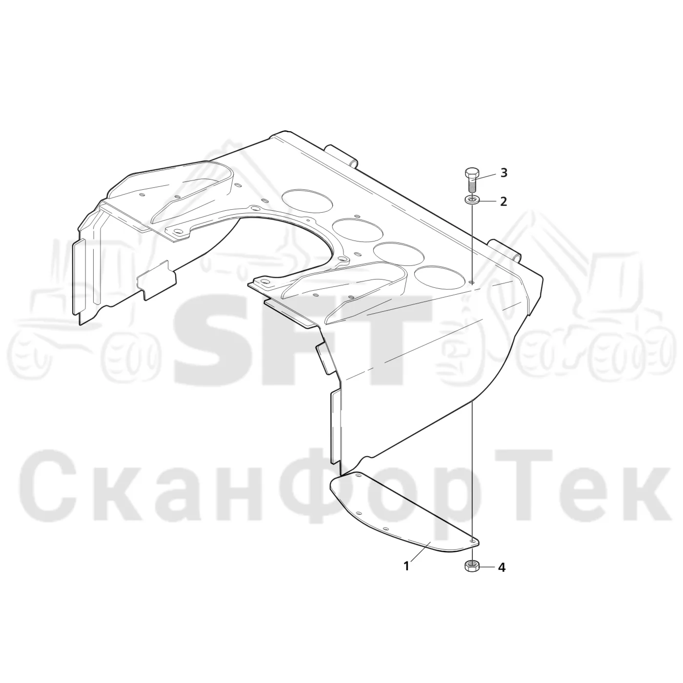 Схема: Valmet / Головки лесозаготовительной машины / Valmet 370.1 / Valmet 370.1 Ch. 11731- / Valmet 370.1 Ch. 11731- / Каталог запасных частей / шасси / Стыковая накладка