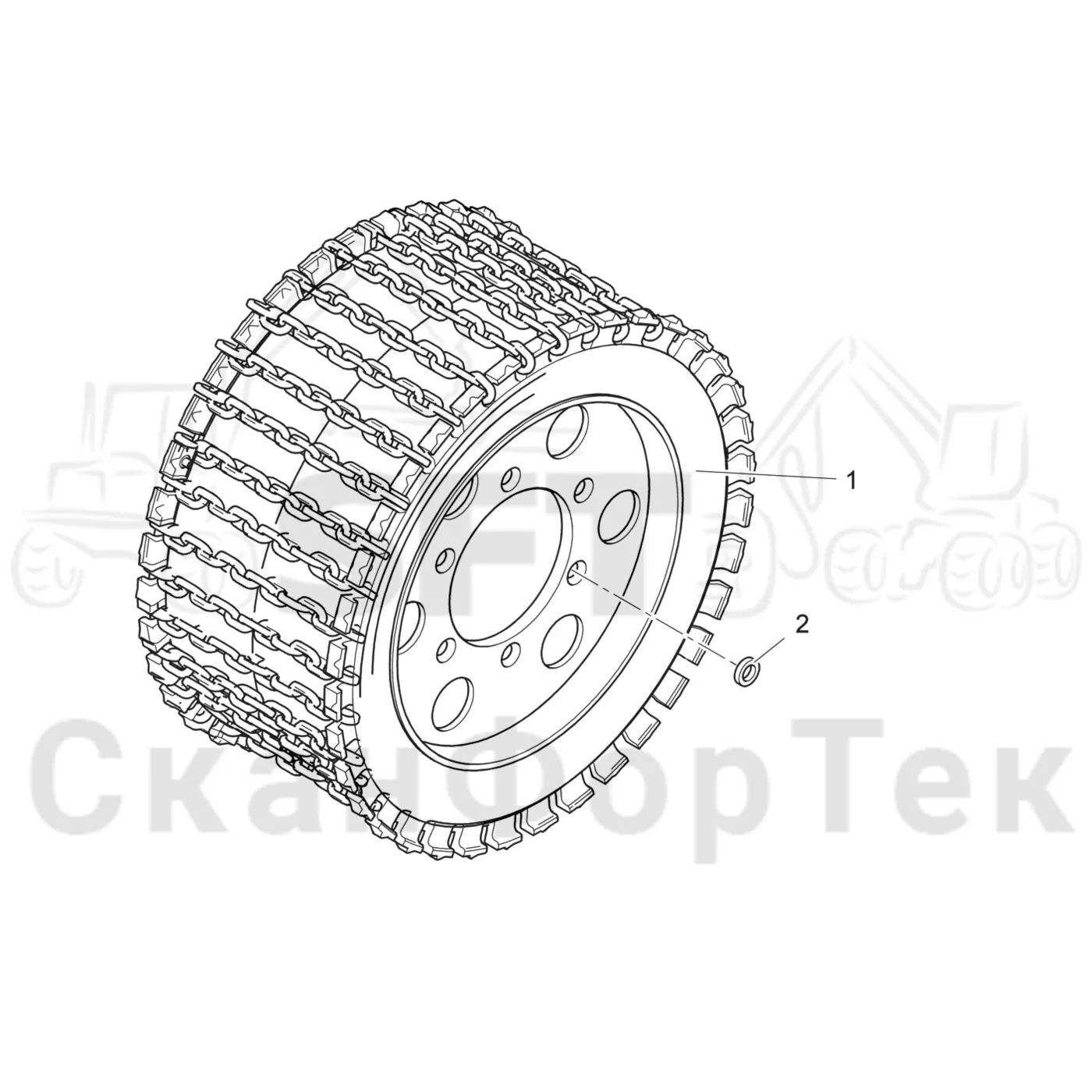 Схема: Komatsu / Головки лесозаготовительной машины / 300 Головки лесозаготовительной машины / 370.2 / Каталог запасных частей / Подача / Подающие ролики VFR 7011