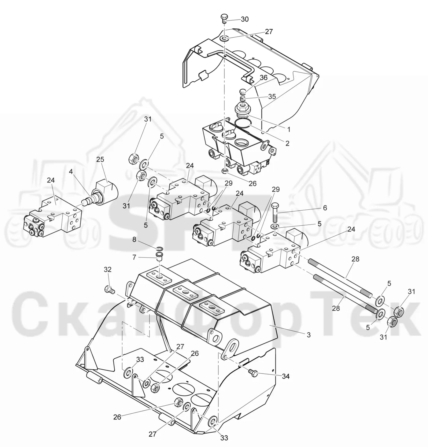 Схема: Komatsu / Лесозаготовительные машины / 911 S/N 9110062167- / Каталог запасных частей / Лесозаготовительное оборудование / Головка лесозаготовительной машины / 370.2 / Каталог запасных частей / Резка / Бак цветовой маркировки 3700022571-