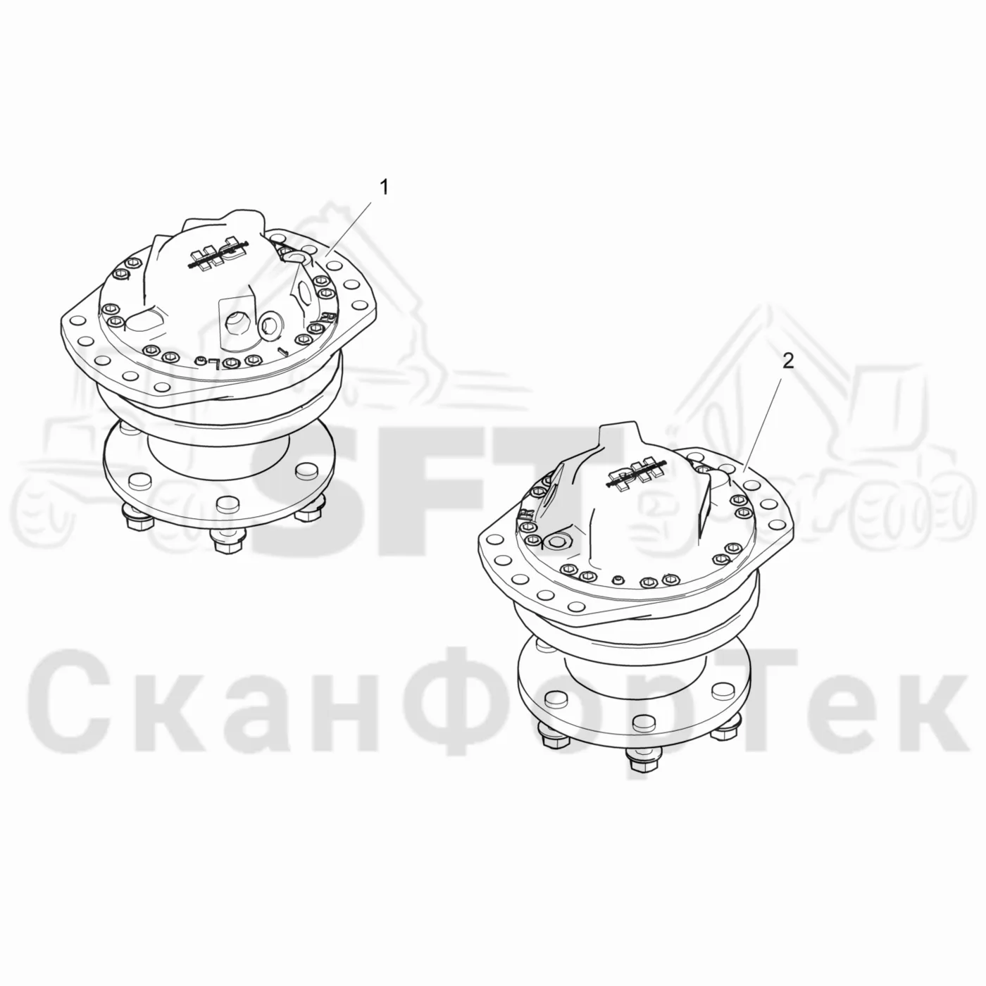 Схема: Valmet / Лесозаготовительные машины / Valmet 941 / Valmet 941 Ch 12071- / Valmet 941 Ch 12071- / Каталог запасных частей / Лесозаготовительное оборудование / Головка лесозаготовительной машины / Valmet 370 E / Valmet 370 E / Valmet 370 E Ch. 11235- / Каталог запасных частей / Подача / Гидравлический мотор 627cc