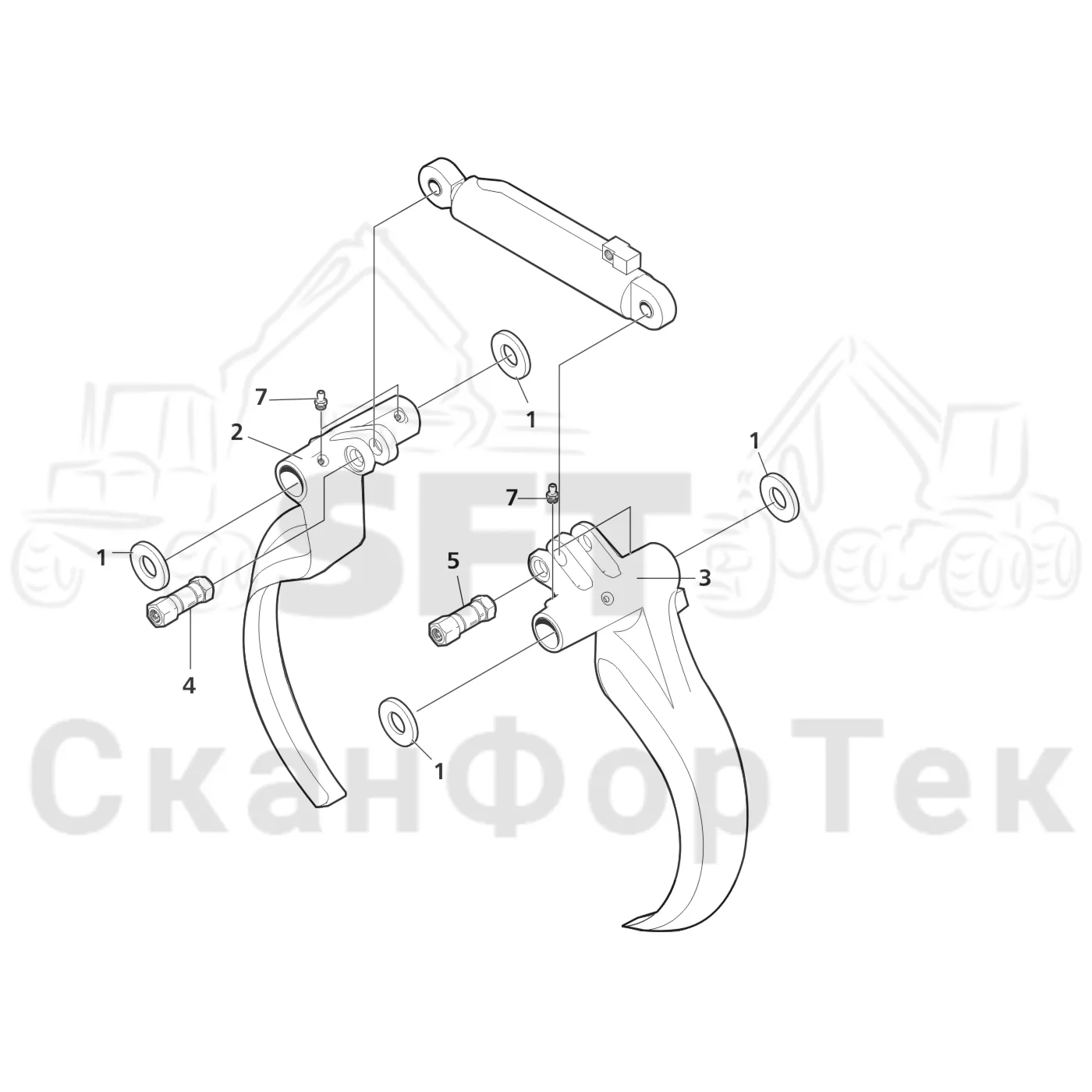 Схема: Komatsu / Лесозаготовительные машины / 931XC S/N 9313021208- / Каталог запасных частей / Лесозаготовительное оборудование / Головка лесозаготовительной машины / V132E / Каталог запасных частей / Обрезка сучьев / Передние сучкорезные ножи