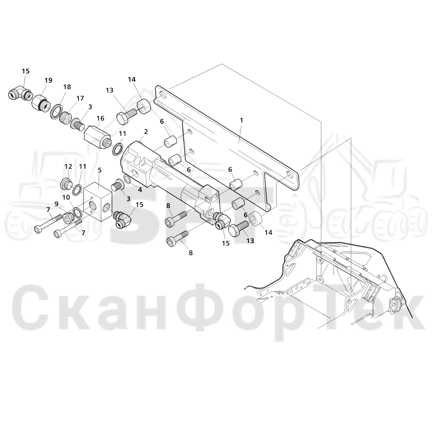 Схема: Komatsu / Лесозаготовительные машины / 941.1 / Каталог запасных частей / Лесозаготовительное оборудование / Головка лесозаготовительной машины / 370E / Каталог запасных частей / Резка / Масляный насос