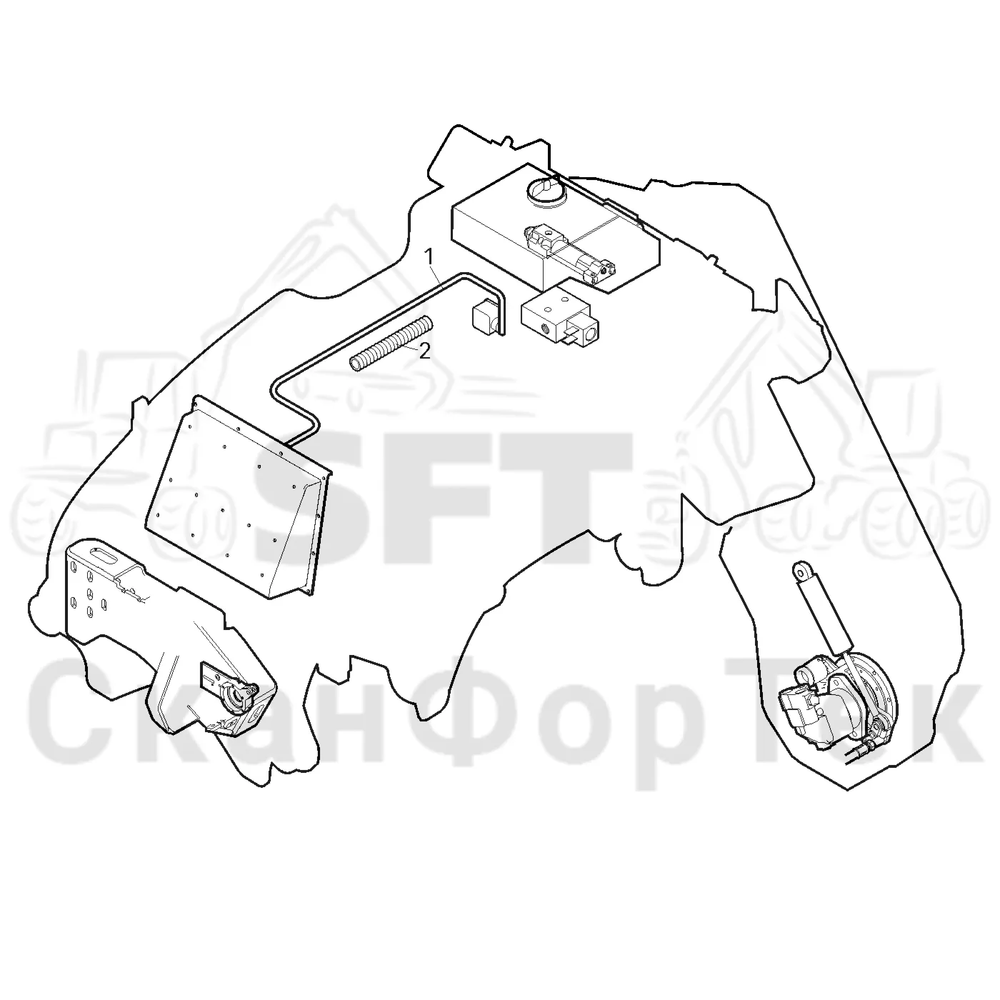 Схема: Valmet / Лесозаготовительные машины / Valmet 941 / Valmet 941 Ch 12071- / Valmet 941 Ch 12071- / Каталог запасных частей / Лесозаготовительное оборудование / Головка лесозаготовительной машины / Valmet 370 E / Valmet 370 E / Valmet 370 E Ch. 11171- / Каталог запасных частей / Резка / Chain lubrication electrics topsaw