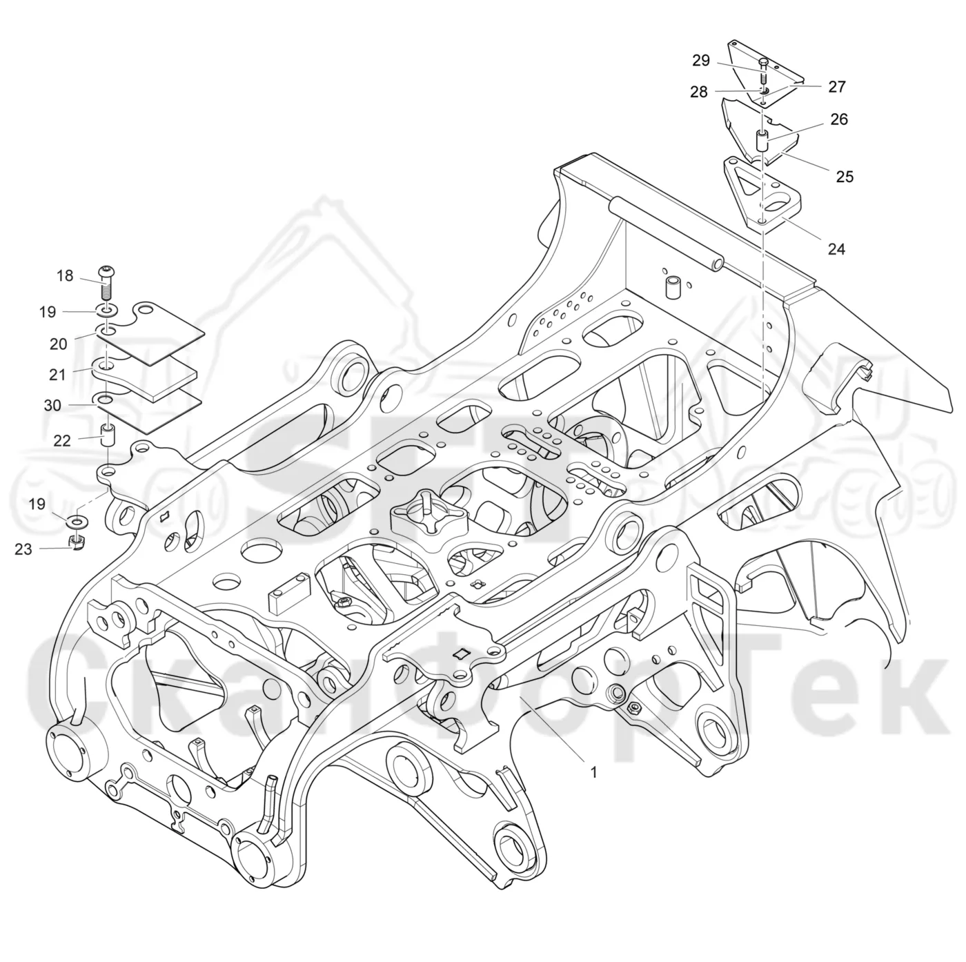 Схема: Komatsu / Лесозаготовительные машины / 911 S/N 9110062167- / Каталог запасных частей / Лесозаготовительное оборудование / Головка лесозаготовительной машины / 365.1 / Каталог запасных частей / шасси / шасси