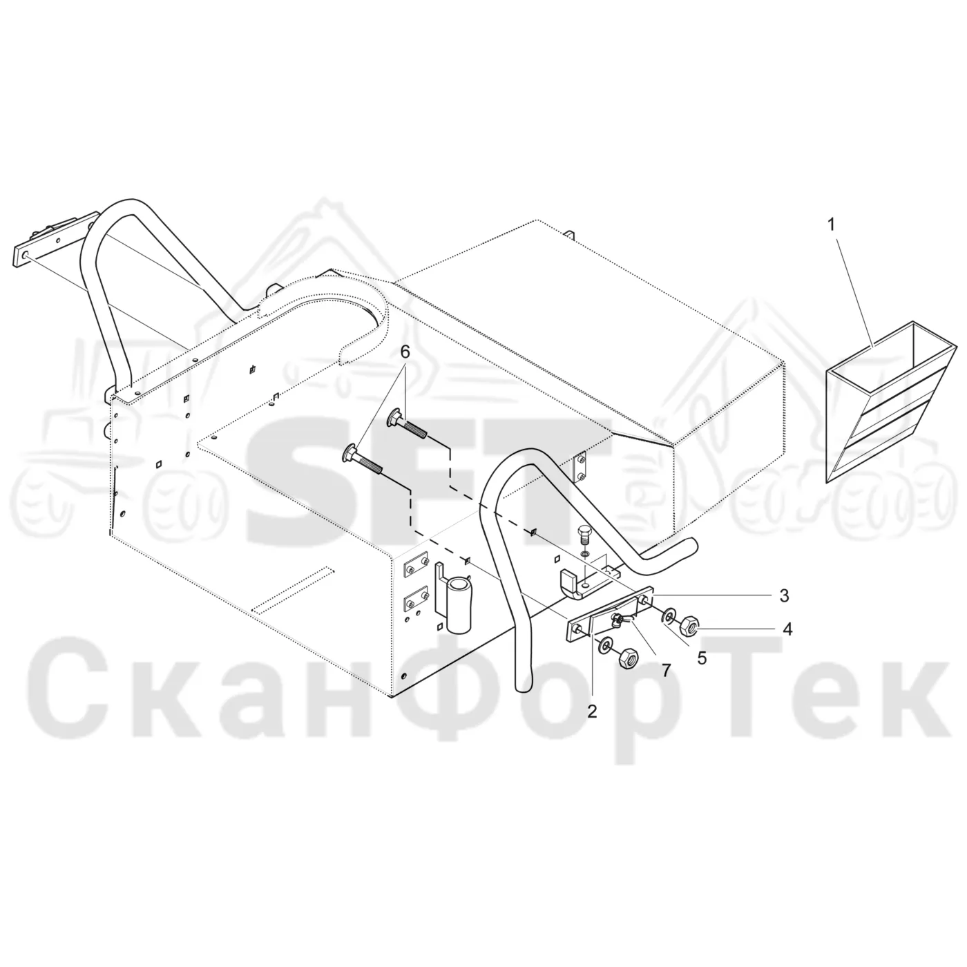 Схема: Komatsu / Лесозаготовительные машины / 901 S/N 9010053267- / Каталог запасных частей / шасси / Инструмент. Корчевка пней / Стопорный элемент
