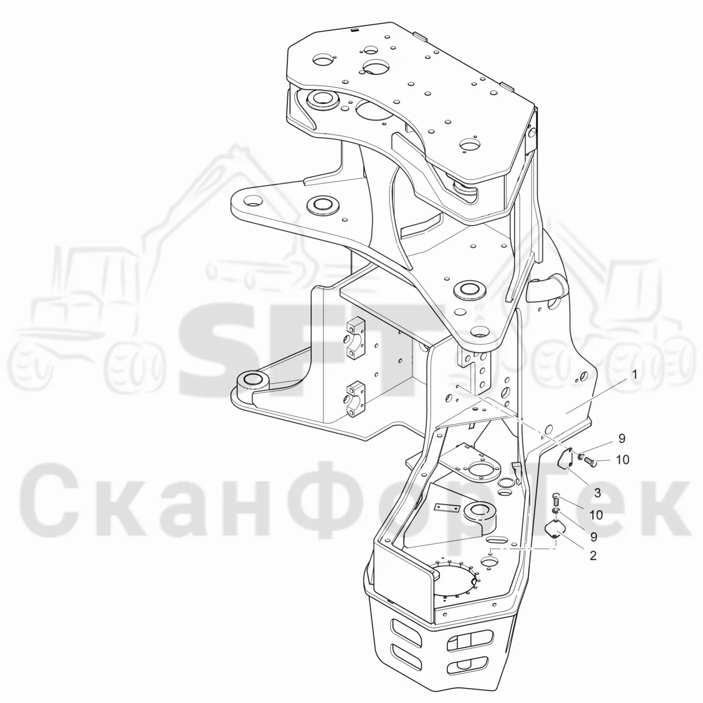 Схема: Valmet / Головки лесозаготовительной машины / Valmet 378 / Valmet 378 / Каталог запасных частей / шасси / шасси