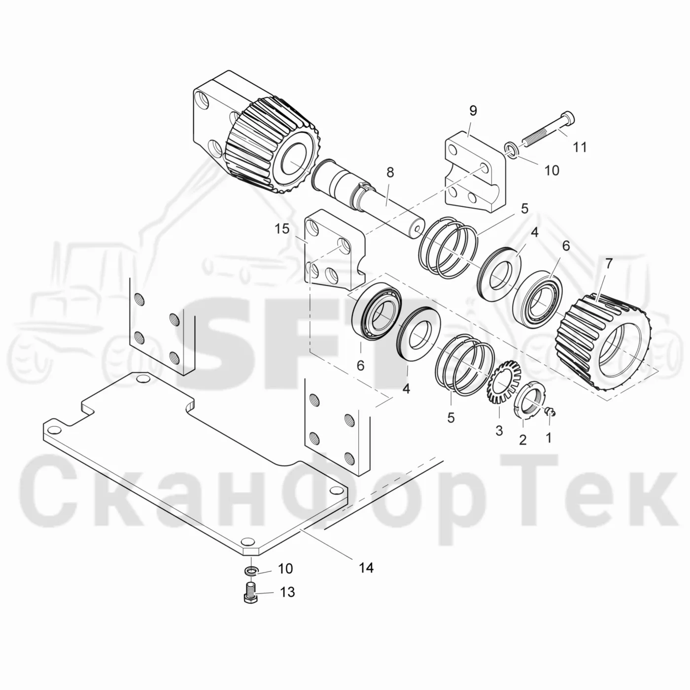 Схема: Valmet / Головки лесозаготовительной машины / Valmet 378 / Valmet 378 / Каталог запасных частей / шасси / Ролик