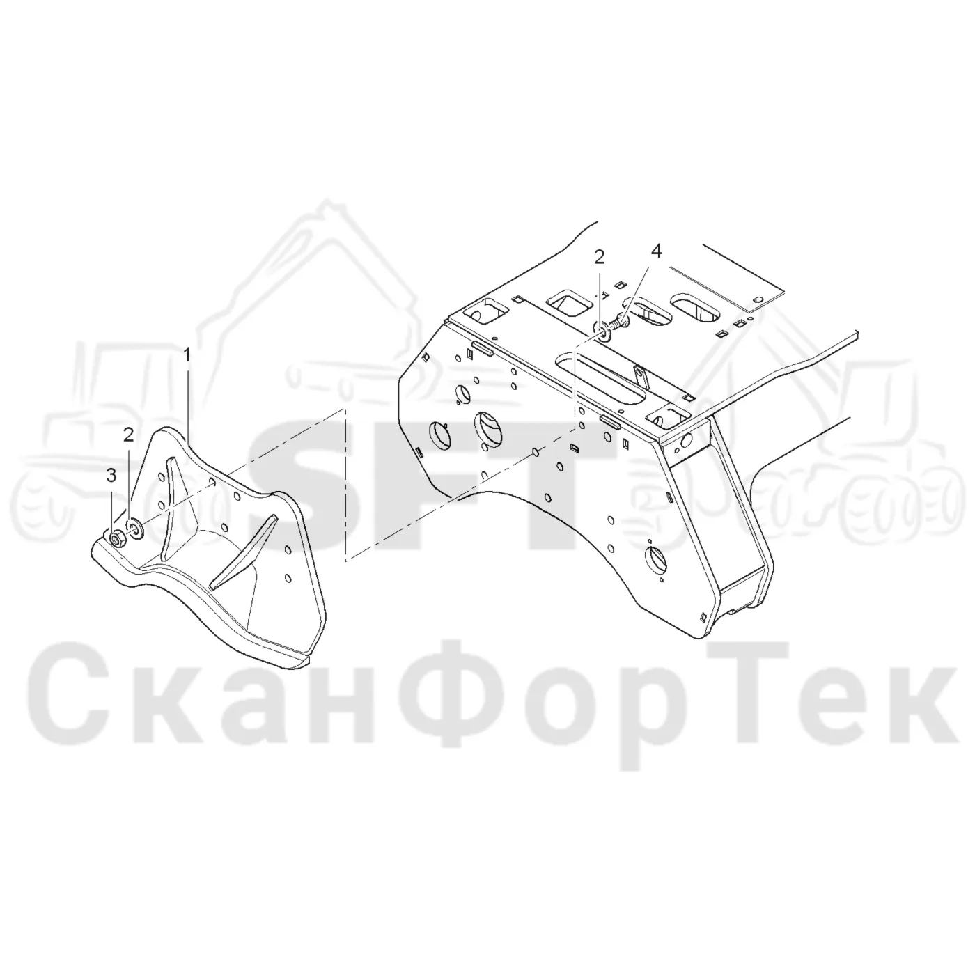 Схема: Komatsu / Головки лесозаготовительной машины / 300 Головки лесозаготовительной машины / 378 E / Каталог запасных частей / Обрезка сучьев / Передние сучкорезные ножи