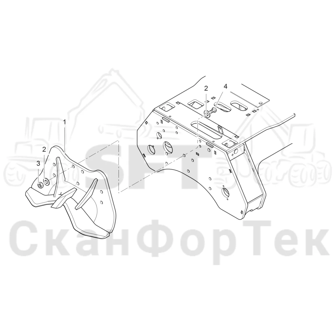 Схема: Komatsu / Лесозаготовительные машины / 951 S/N 9510004367- / Каталог запасных частей / Лесозаготовительное оборудование / Головка лесозаготовительной машины / C202E / Каталог запасных частей / Обрезка сучьев / Передние сучкорезные ножи