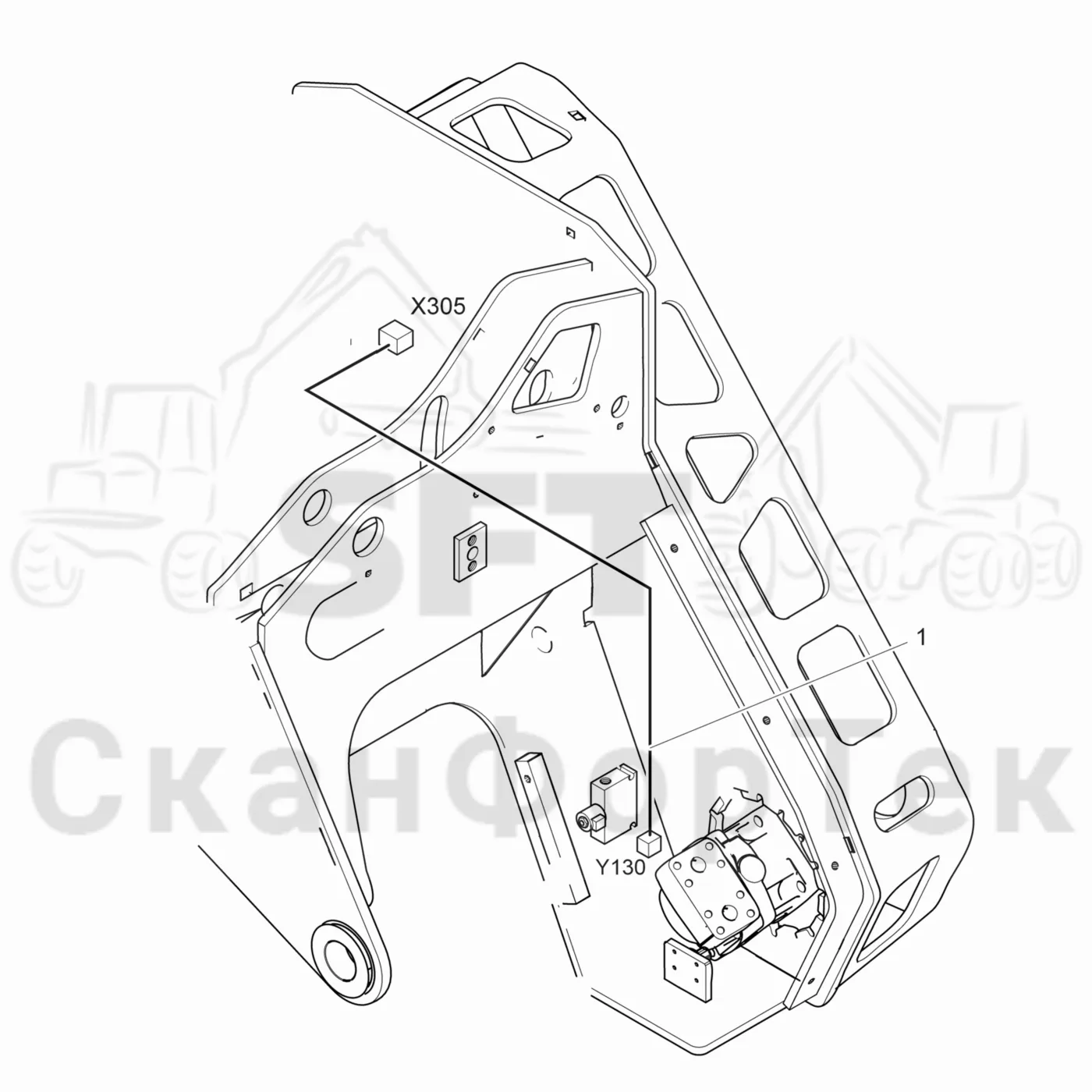 Схема: Valmet / Головки лесозаготовительной машины / Valmet 378 / Valmet 378 / Каталог запасных частей / Резка / Блок смазки, электрический