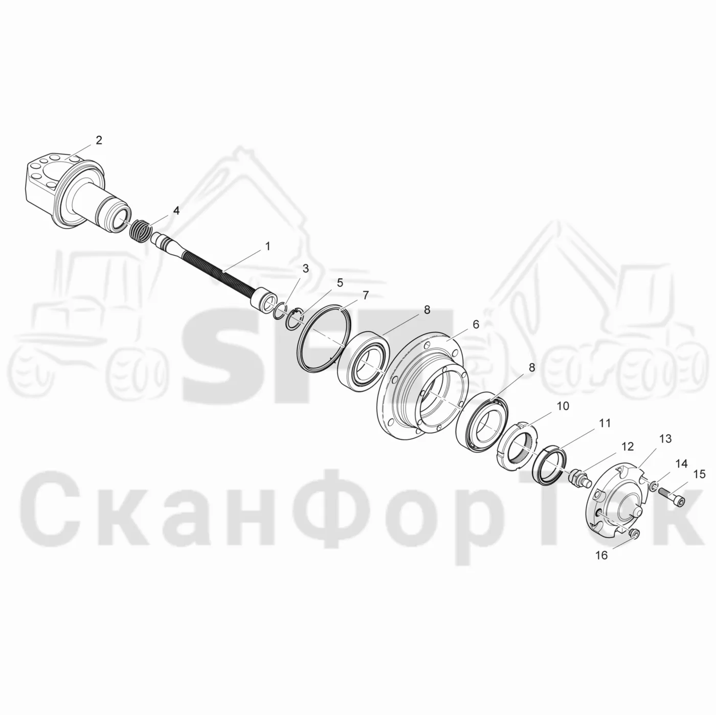 Схема: Komatsu / Лесозаготовительные машины / 931 / Каталог запасных частей / Лесозаготовительное оборудование / Головка лесозаготовительной машины / 365 / Каталог запасных частей / Измерение / Измерение длины / Корпус подшипника