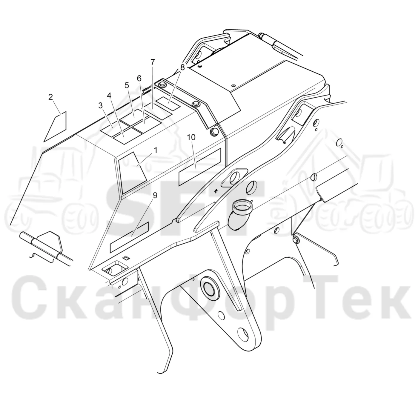 Схема: Komatsu / Головки лесозаготовительной машины / 300 Головки лесозаготовительной машины / 378 E / Каталог запасных частей / шасси / Комплект бирок
