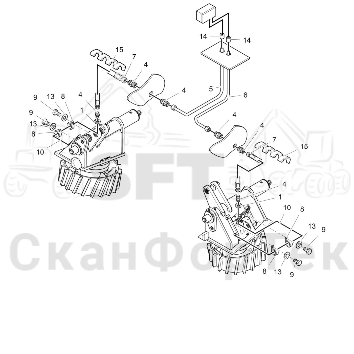 Схема: Komatsu / Головки лесозаготовительной машины / 300 Головки лесозаготовительной машины / 378 E / Каталог запасных частей / Измерение / Измерение длины