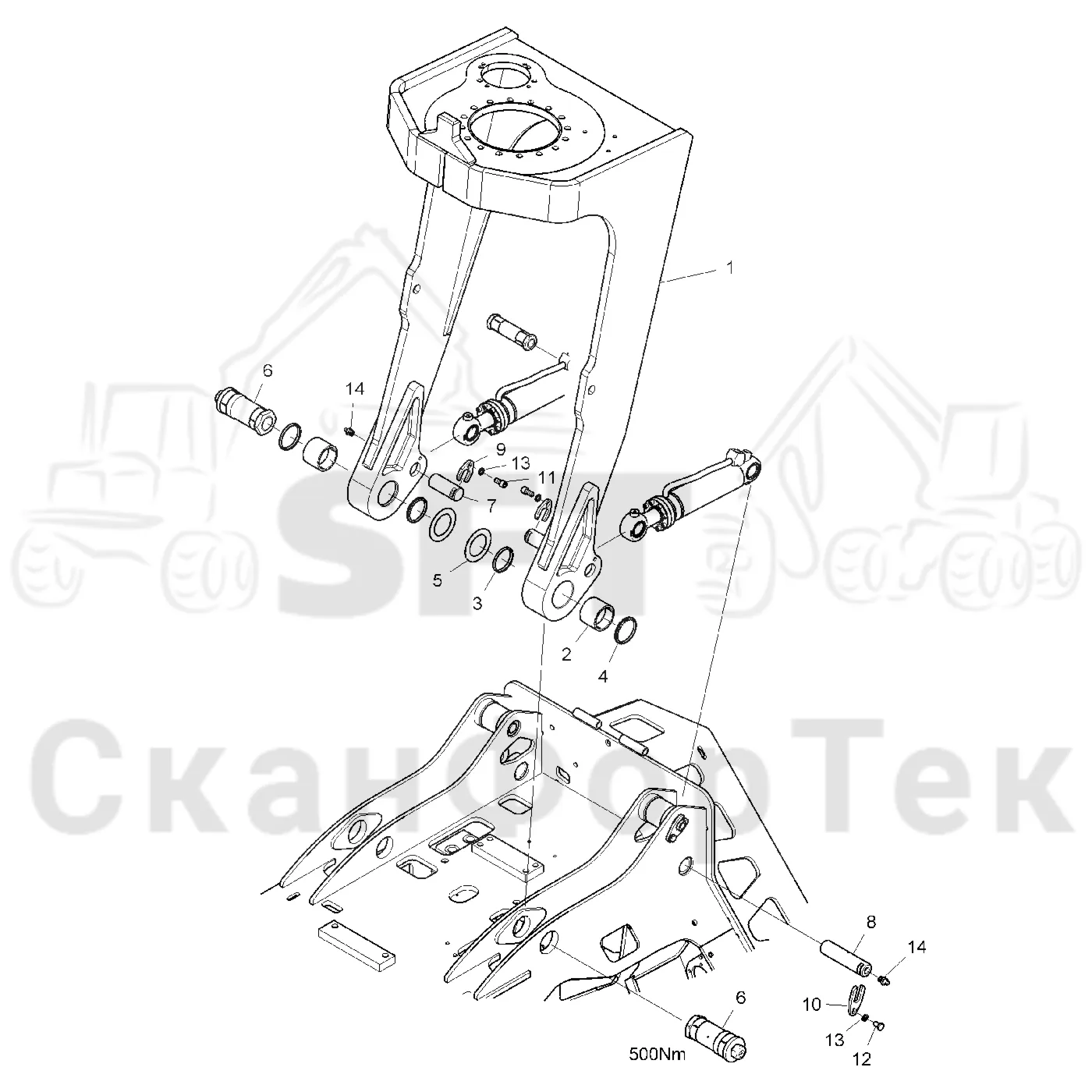 Схема: Komatsu / Головки лесозаготовительной машины / C Головки лесозаготовительной машины / C283 / Каталог запасных частей / шасси / Звено подвески