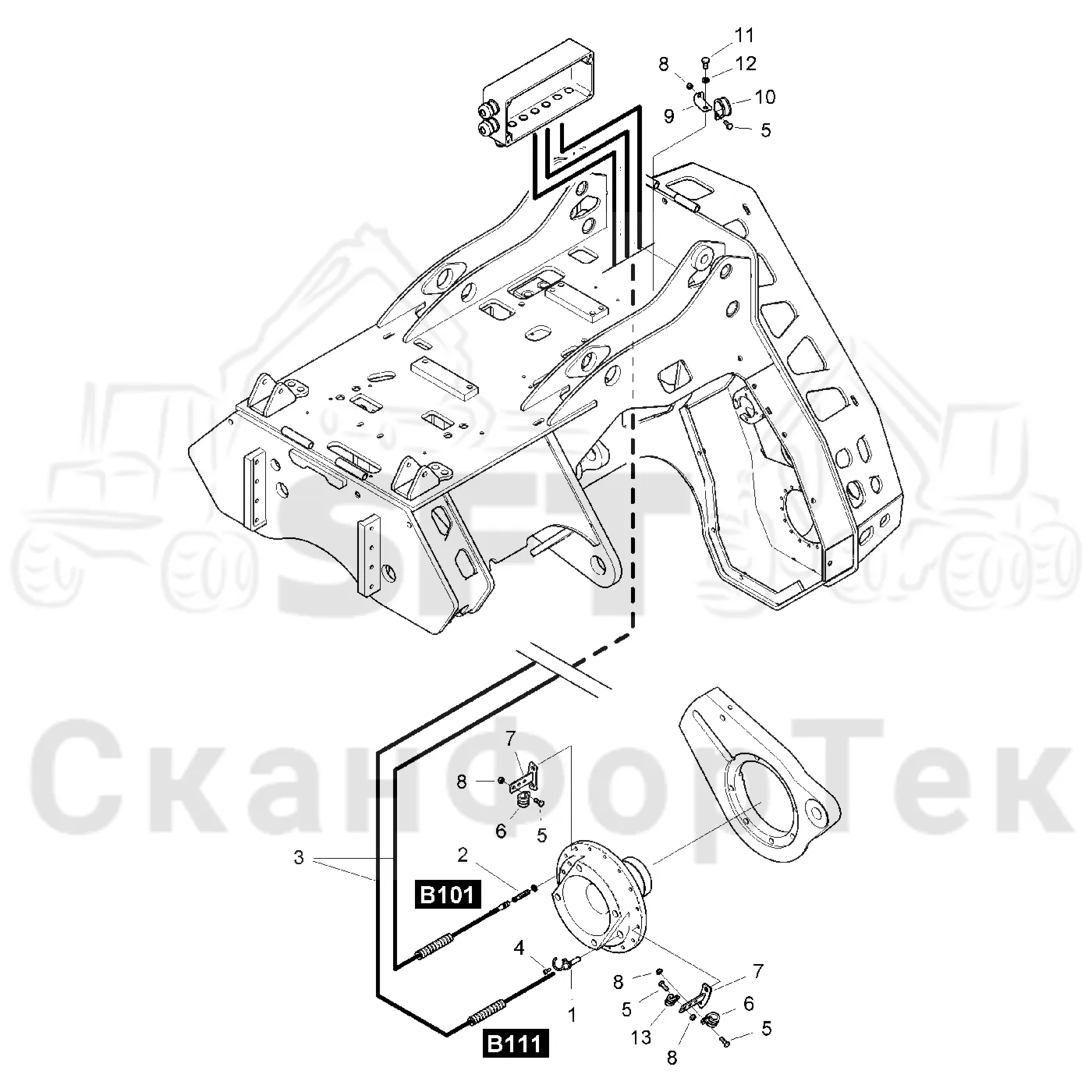 Схема: Komatsu / Головки лесозаготовительной машины / 300 Головки лесозаготовительной машины / 398 / Каталог запасных частей / Резка / Управление резкой