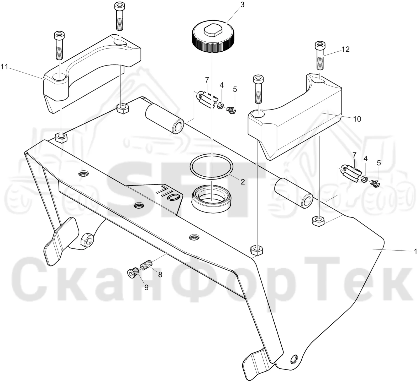 Схема: Komatsu / Лесозаготовительные машины / 931 S/N 9310021067- / Каталог запасных частей / Лесозаготовительное оборудование / Головка лесозаготовительной машины / 365.1 / Каталог запасных частей / Резка / Маслобак 3650012613-