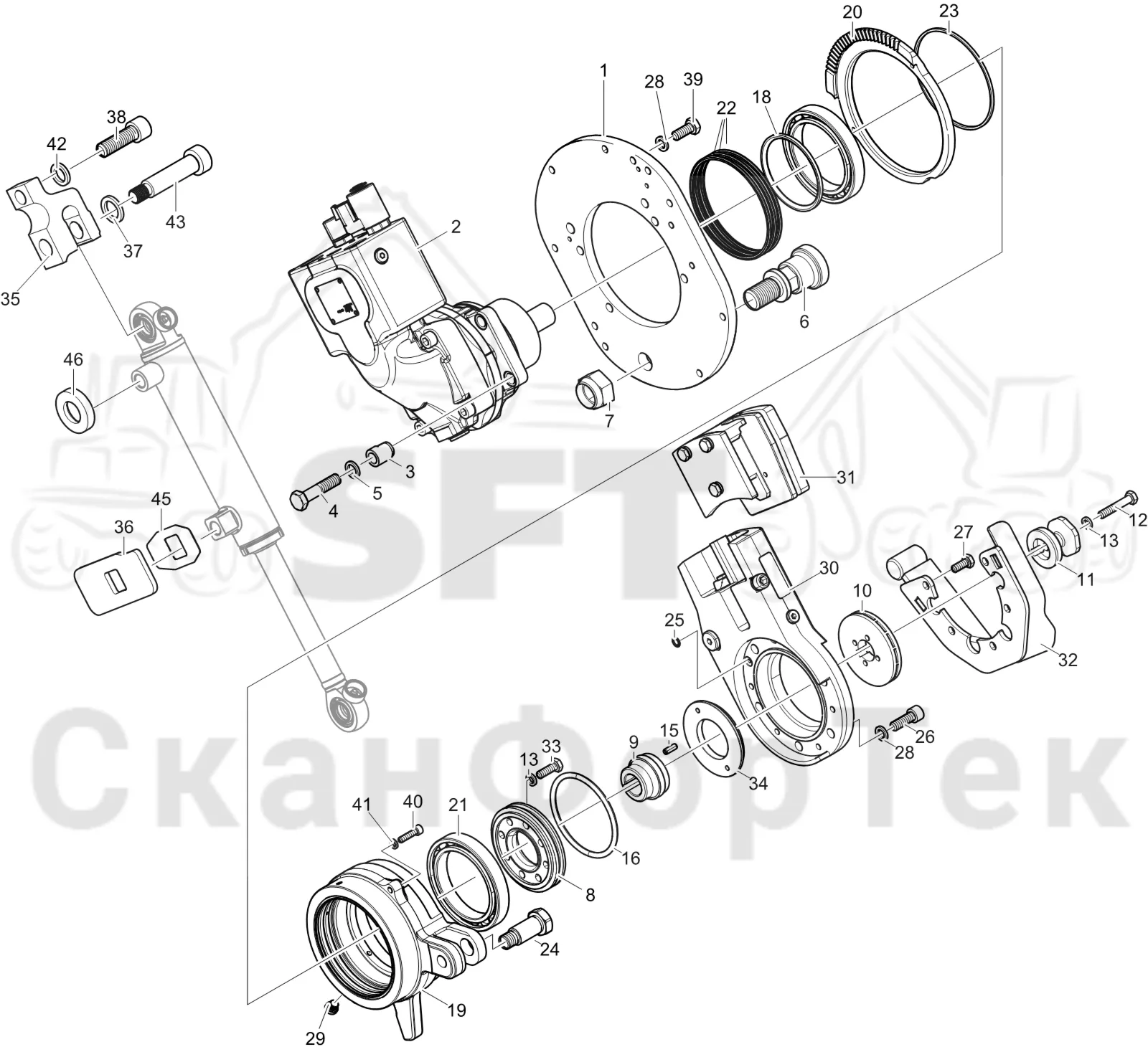 Схема: Komatsu / Лесозаготовительные машины / 931 S/N 9310021067- / Каталог запасных частей / Лесозаготовительное оборудование / Головка лесозаготовительной машины / C93 / Каталог запасных частей / Резка / Устройство резки