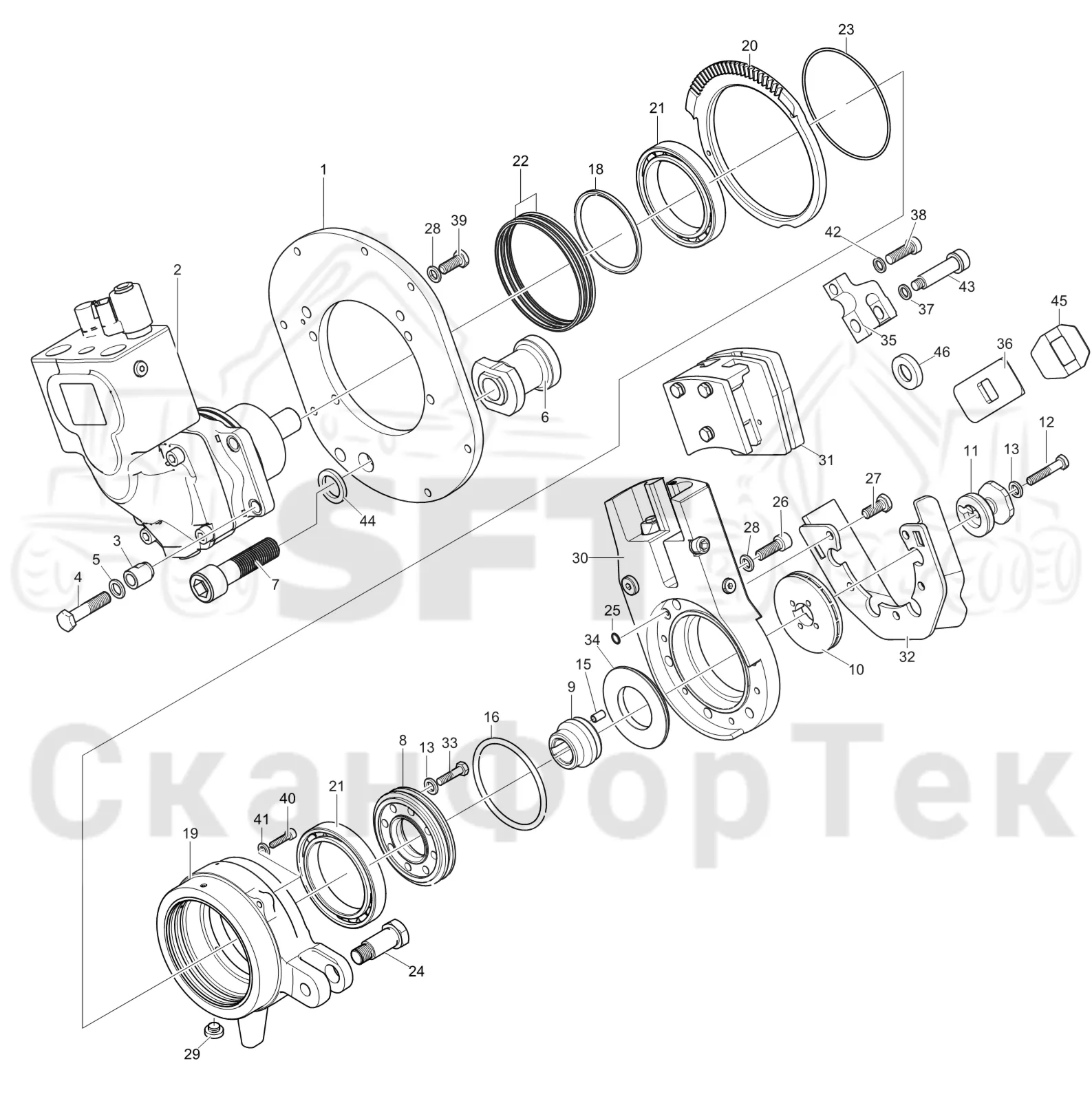 Схема: Komatsu / Лесозаготовительные машины / 911 S/N 9112062167- / Каталог запасных частей / Лесозаготовительное оборудование / Головка лесозаготовительной машины / C93 / Каталог запасных частей / Резка / Устройство резки 1093014051-