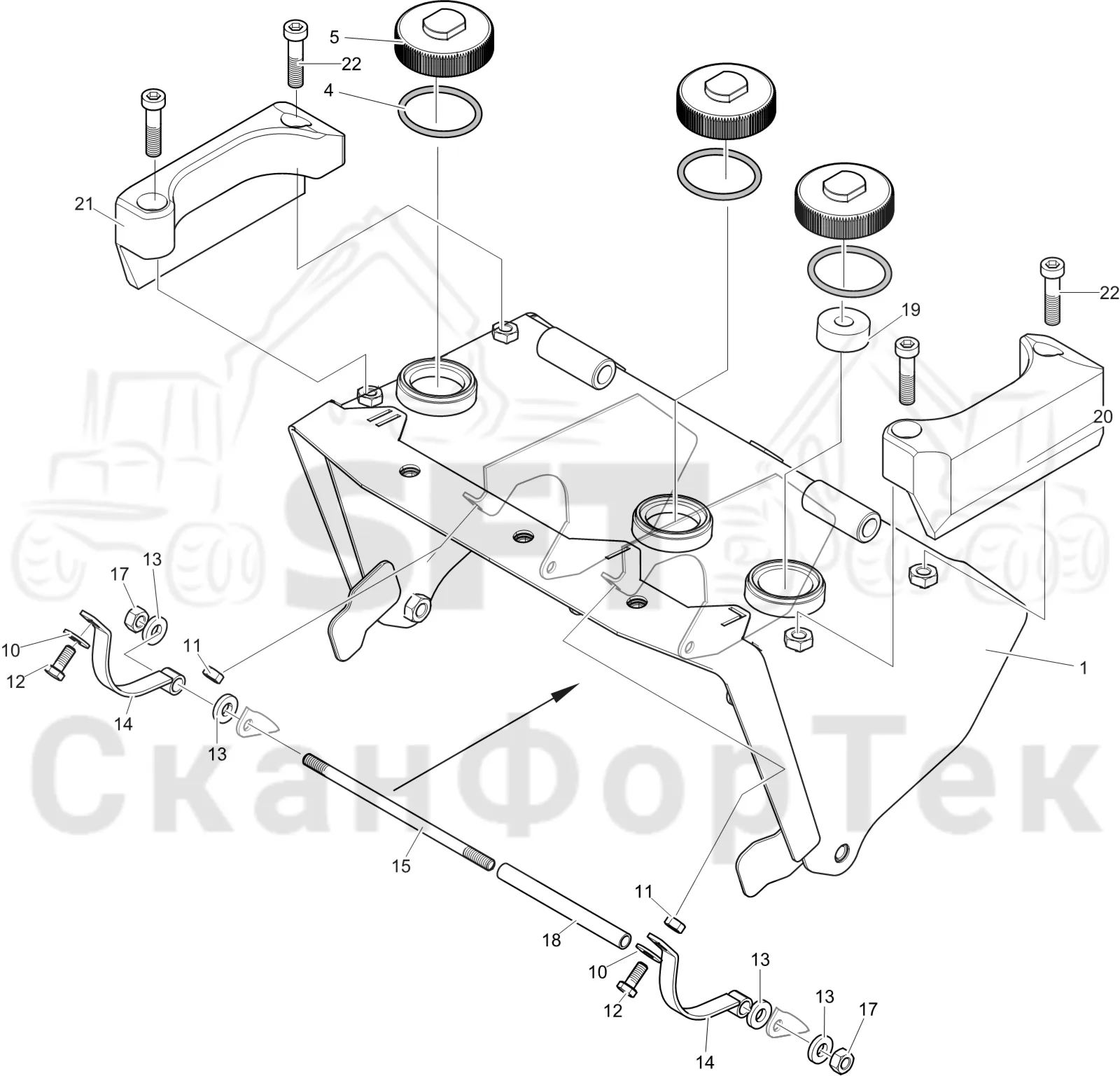 Схема: Komatsu / Лесозаготовительные машины / 931XC S/N 9313021208- / Каталог запасных частей / Лесозаготовительное оборудование / Головка лесозаготовительной машины / C123 / Каталог запасных частей / Резка / Маслобак Смазка цепи, смазка
