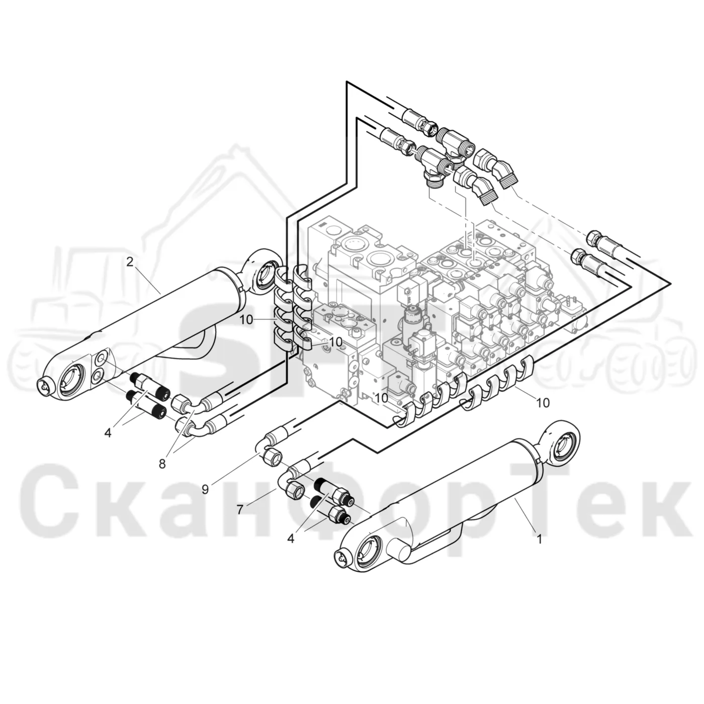 Схема: Komatsu / Лесозаготовительные машины / 901TX .1 / Каталог запасных частей / Лесозаготовительное оборудование / Головка лесозаготовительной машины / C93 / Каталог запасных частей / Валка леса / Валочное гидравлическое оборудование
