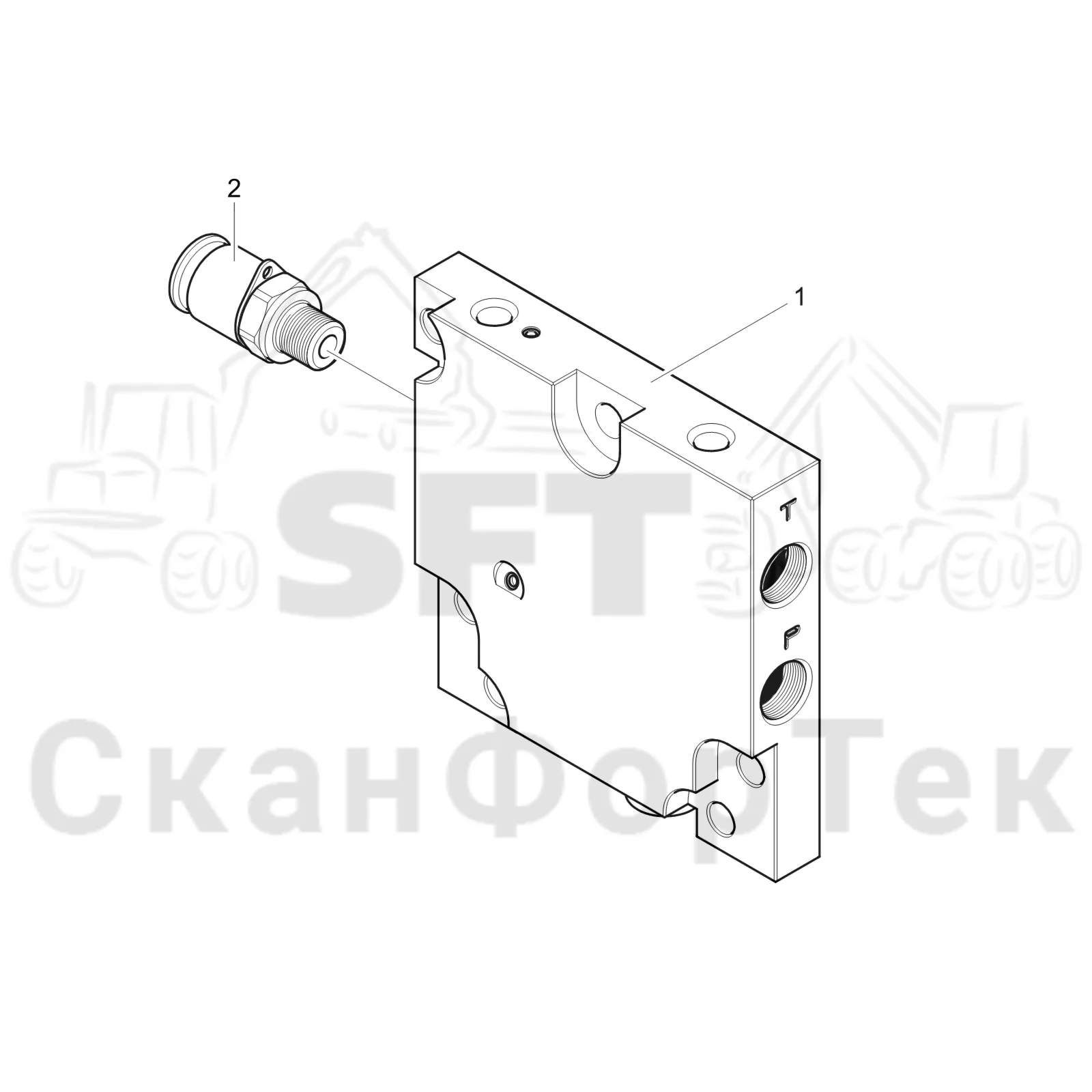 Схема: Komatsu / Лесозаготовительные машины / 901 S/N 9010053267- / Каталог запасных частей / Лесозаготовительное оборудование / Головка лесозаготовительной машины / C93 / Каталог запасных частей / Гидравлический клапан / Блок клапанов, Габота с несколькими деЂевьями