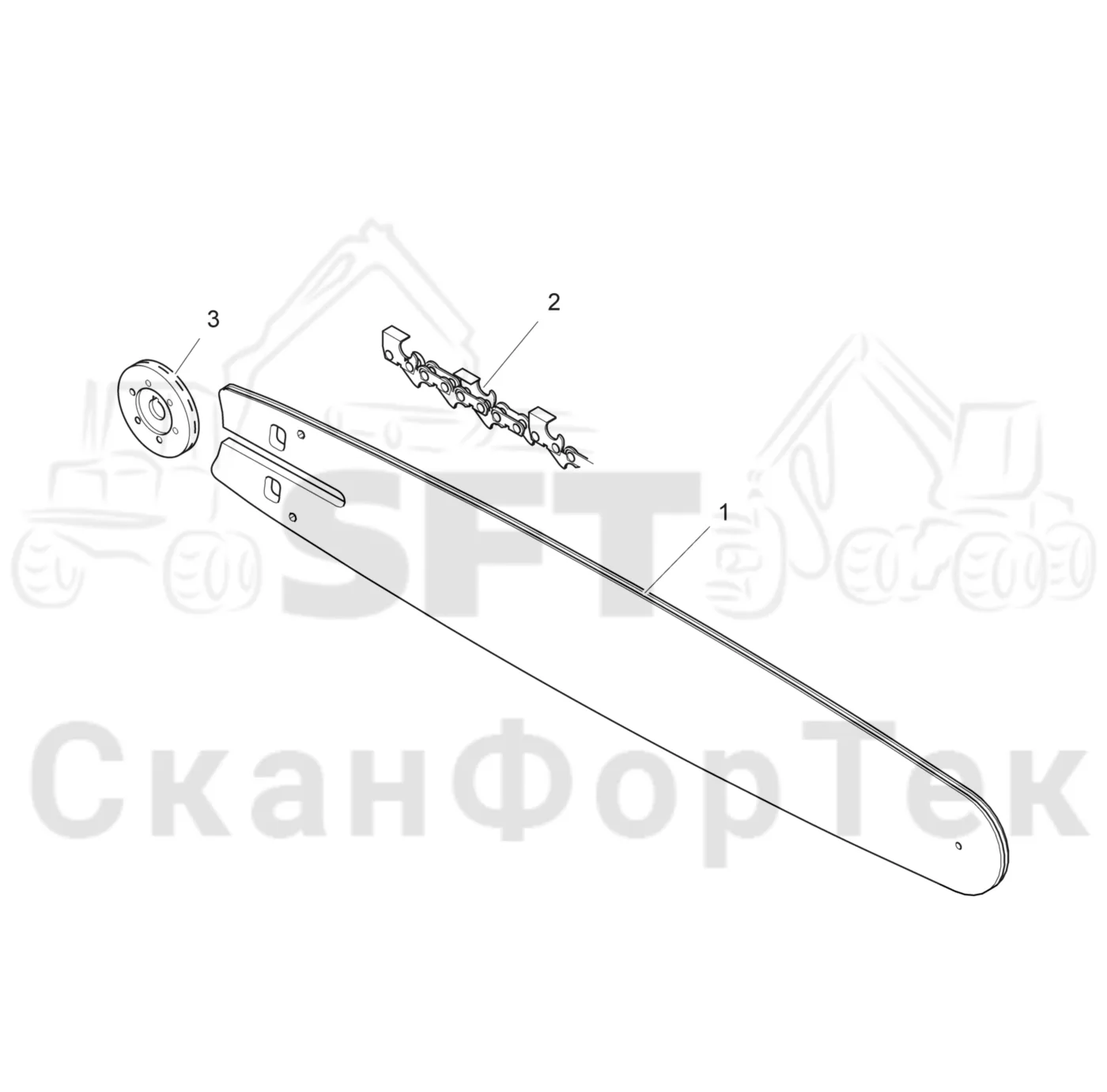 Схема: Komatsu / Головки лесозаготовительной машины / 300 Головки лесозаготовительной машины / 378 / Каталог запасных частей / Резка / Cutting unit topsaw / Стержень пилы