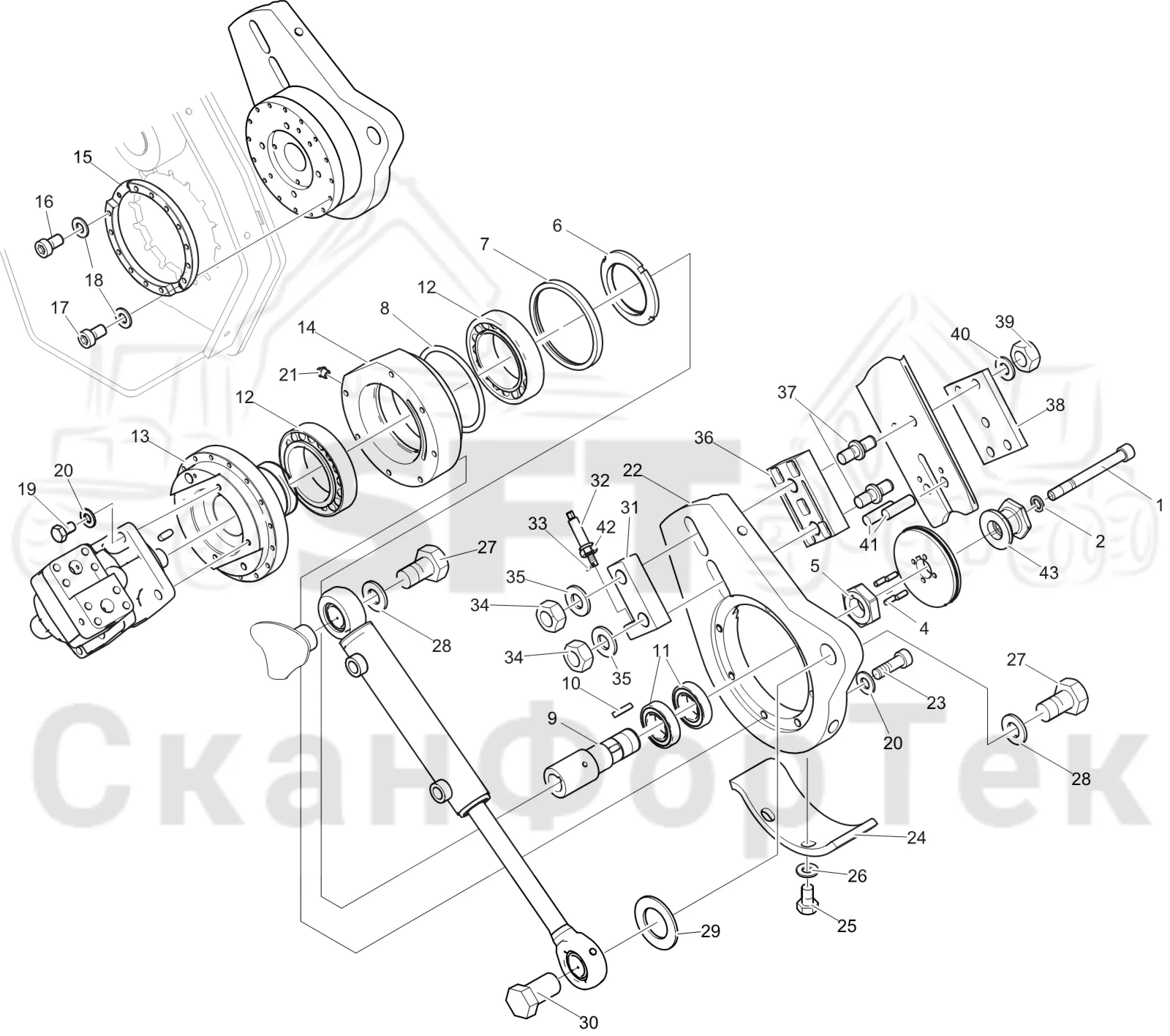 Схема: Komatsu / Лесозаготовительные машины / 951 S/N 9510004367- / Каталог запасных частей / Лесозаготовительное оборудование / Головка лесозаготовительной машины / C202E / Каталог запасных частей / Резка / Saw unit 1202116181-