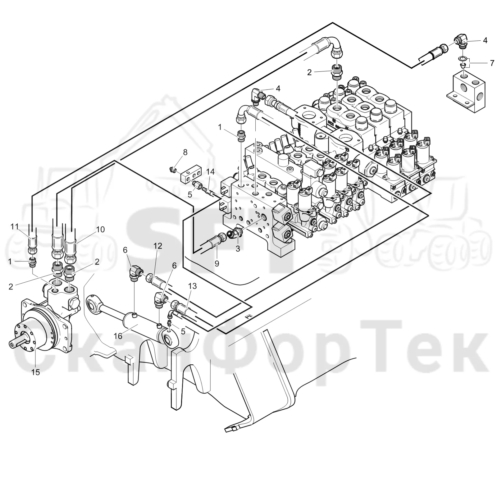 Схема: Komatsu / Лесозаготовительные машины / 951 S/N 9510004367- / Каталог запасных частей / Лесозаготовительное оборудование / Головка лесозаготовительной машины / C202E / Каталог запасных частей / Резка / Cutting unit topsaw