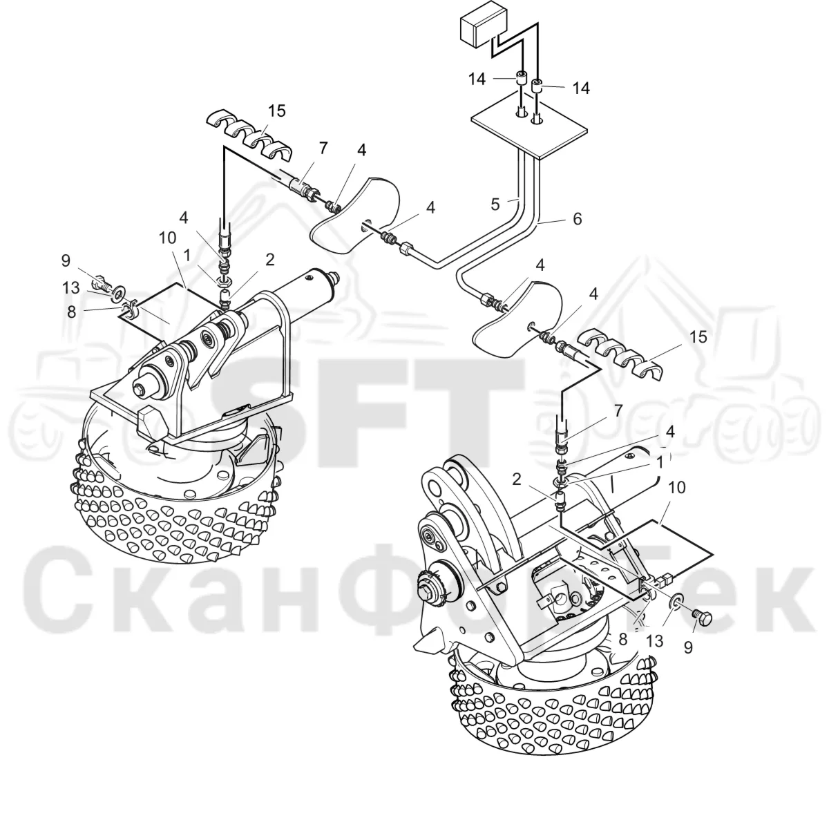 Схема: Komatsu / Головки лесозаготовительной машины / C Головки лесозаготовительной машины / C202E / Каталог запасных частей / Измерение / Измерение длины