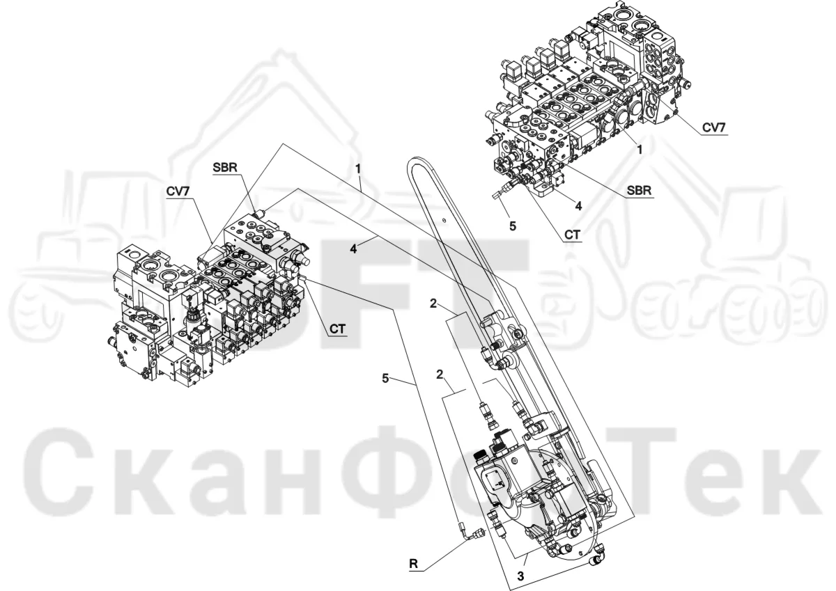 Схема: Komatsu / Лесозаготовительные машины / 911 S/N 9112062167- / Каталог запасных частей / Лесозаготовительное оборудование / Головка лесозаготовительной машины / C144 / Каталог запасных частей / Резка / Гидравлическое устройство резки, шасси 