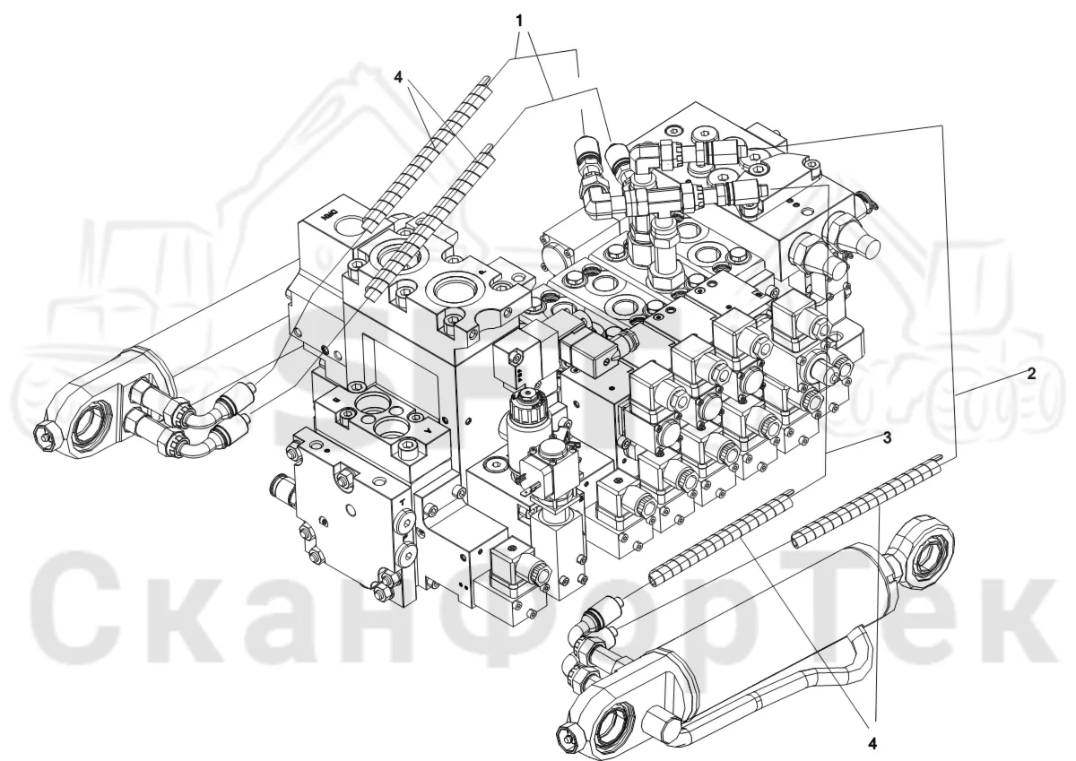 Схема: Komatsu / Лесозаготовительные машины / 911 S/N 9110062167- / Каталог запасных частей / Лесозаготовительное оборудование / Головка лесозаготовительной машины / C144 / Каталог запасных частей / Валка леса / Валочное гидравлическое оборудование