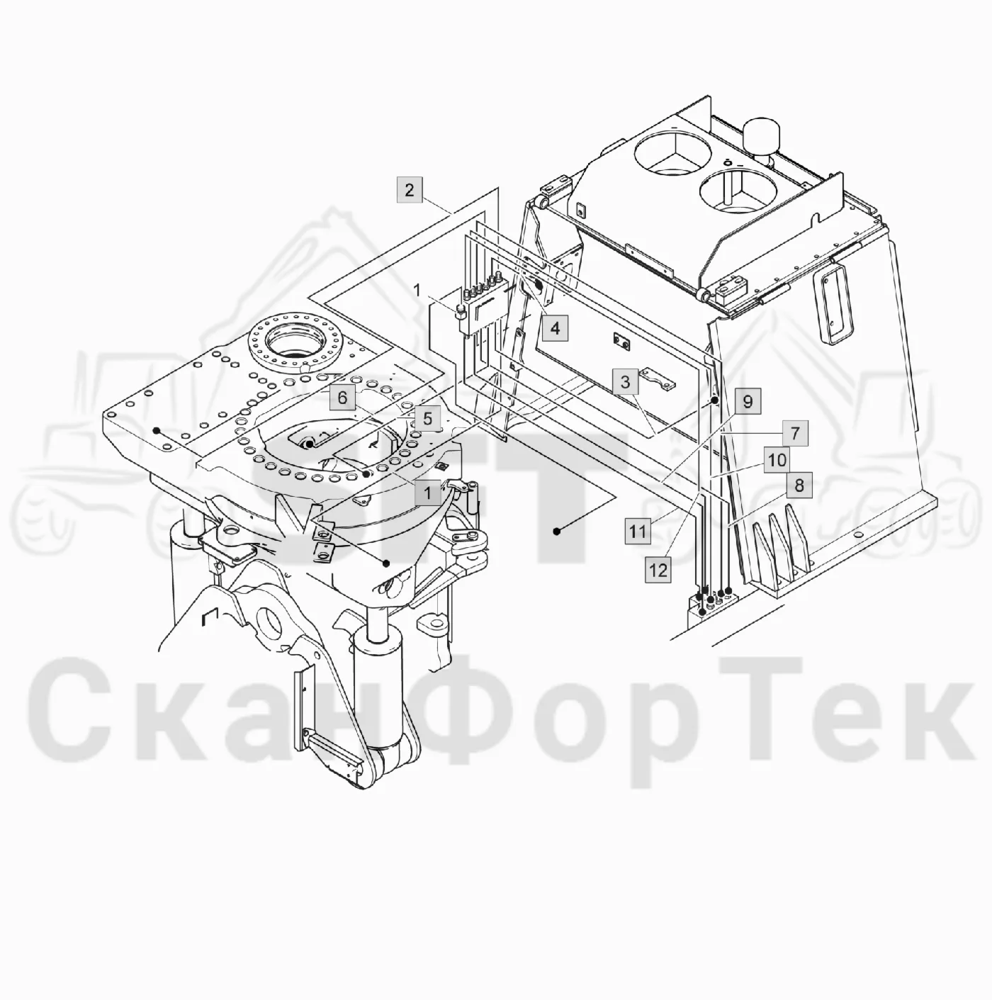 Схема: Valmet / Лесозаготовительные машины / Valmet 931 / Valmet 931 / Каталог запасных частей / шасси / Центральная смазка / Смазка, шасси