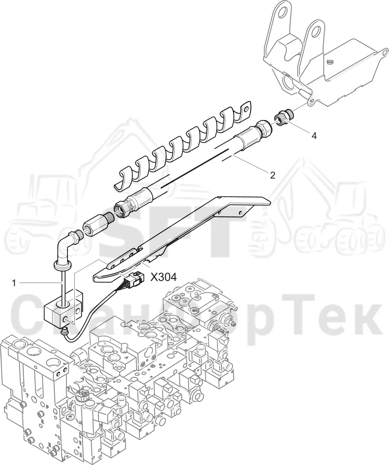 Схема: Komatsu / Головки лесозаготовительной машины / C Головки лесозаготовительной машины / C144 / Каталог запасных частей / Поворотные устройства и звенья / Crane-head CRH 18 electric 1144014022-