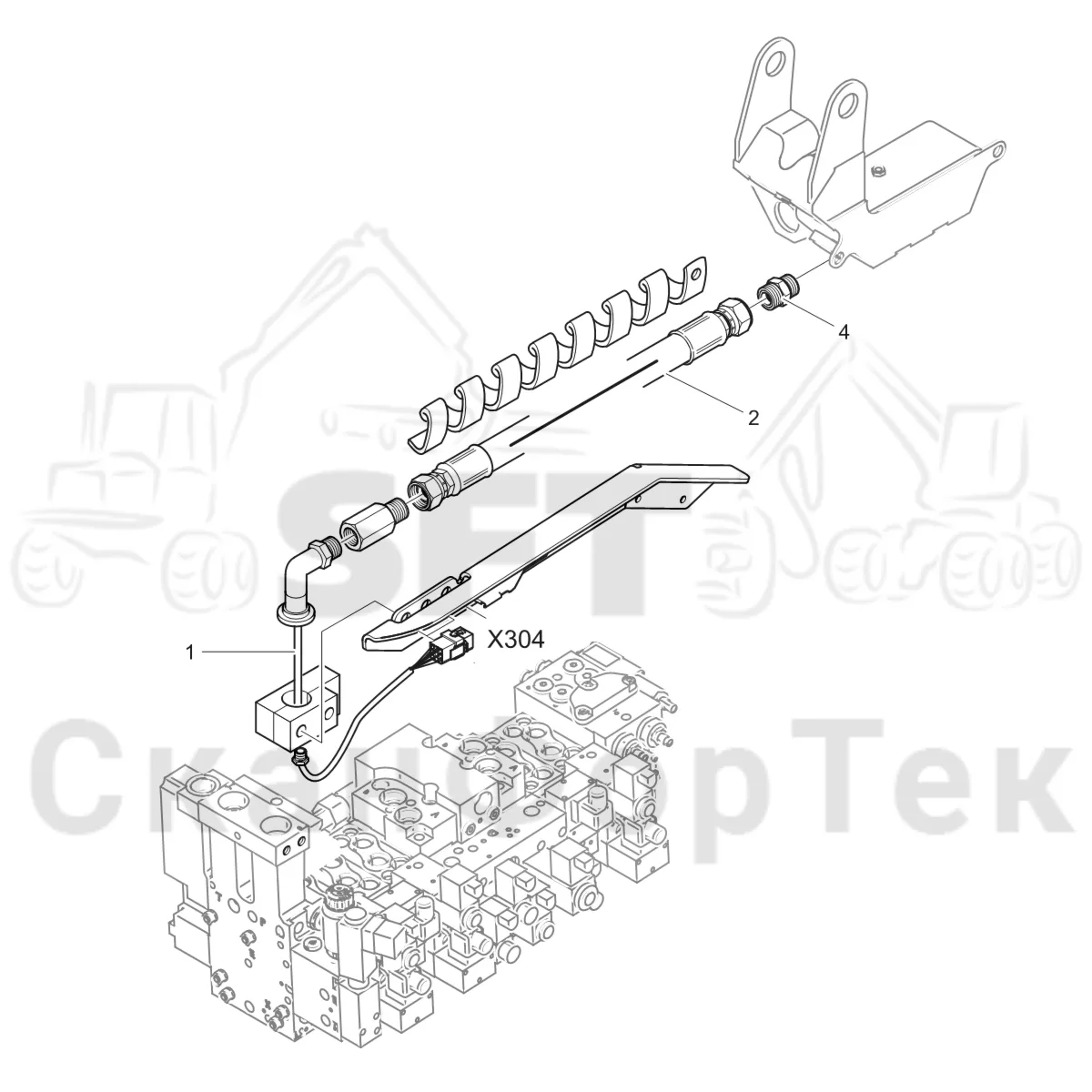 Схема: Komatsu / Лесозаготовительные машины / 911 S/N 9112062167- / Каталог запасных частей / Лесозаготовительное оборудование / Головка лесозаготовительной машины / C144 / Каталог запасных частей / Поворотные устройства и звенья / Crane-head electric CRH 18- 22/230H-270H/ORFS