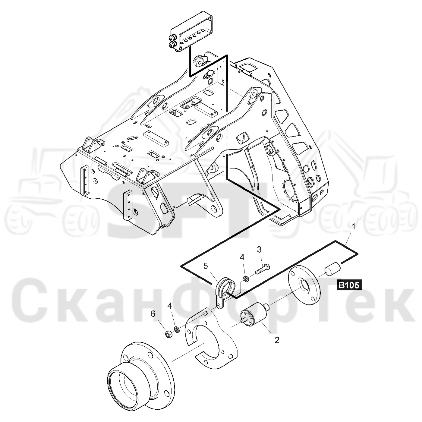 Схема: Komatsu / Головки лесозаготовительной машины / C Головки лесозаготовительной машины / C283 / Каталог запасных частей / Измерение / Электрооборудование измерения диаметра