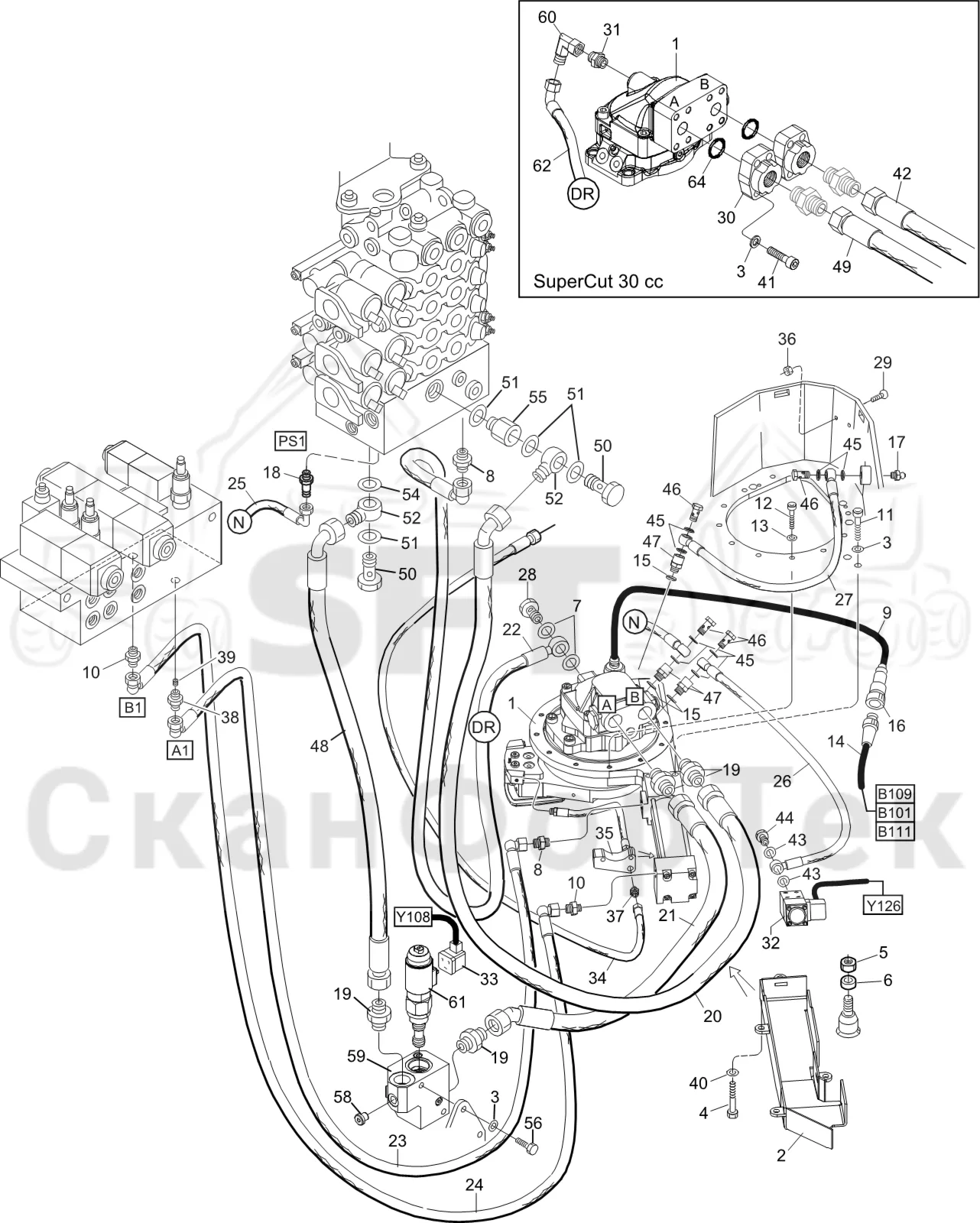 Схема: Komatsu / Лесозаготовительные машины / 901 S/N 9010053267- / Каталог запасных частей / Лесозаготовительное оборудование / Головка лесозаготовительной машины / S92 / Каталог запасных частей / Резка / Устройство резки 332016226-