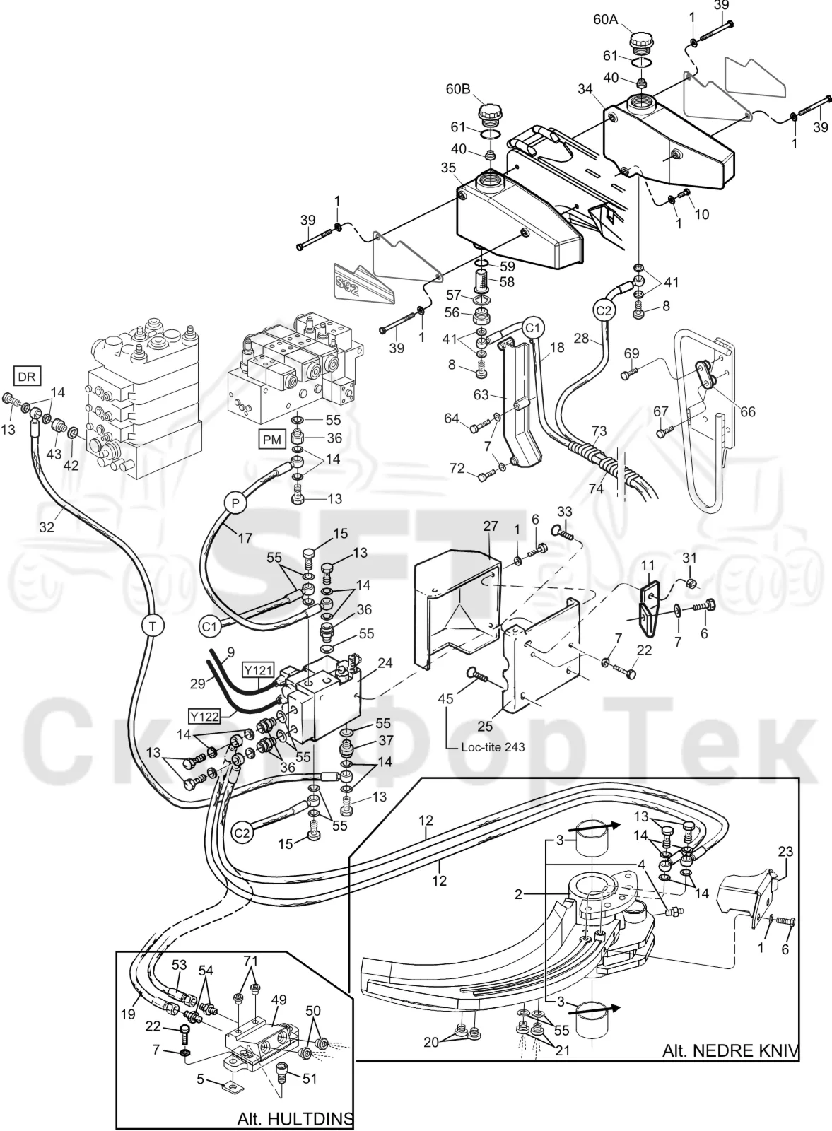 Схема: Komatsu / Лесозаготовительные машины / 911 S/N 9112062167- / Каталог запасных частей / Лесозаготовительное оборудование / Головка лесозаготовительной машины / S92 / Каталог запасных частей / Резка / Цветовая маркировка