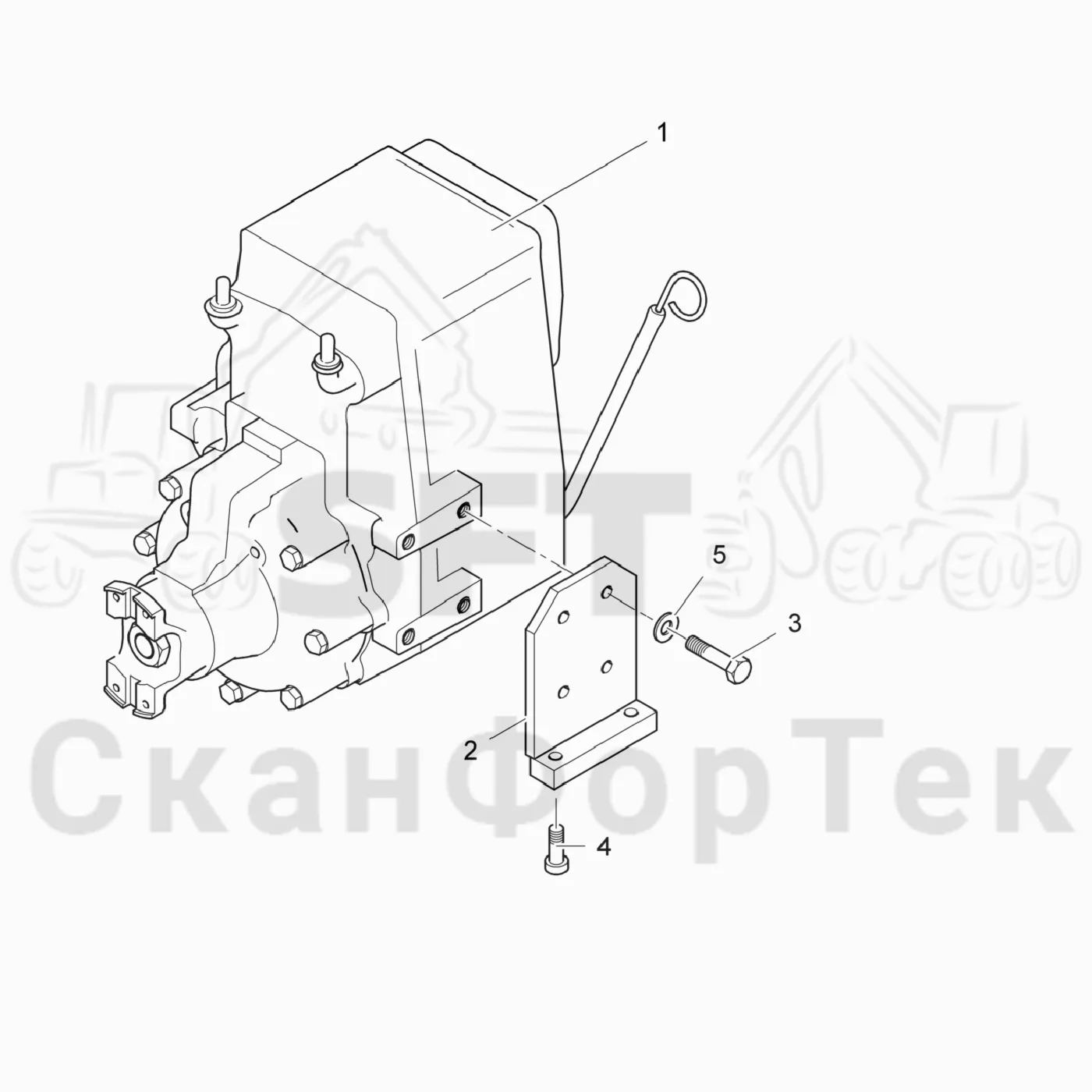 Схема: Komatsu / Лесозаготовительные машины / 931.1 / Каталог запасных частей / Коробка передач / Редуктор / Редуктор