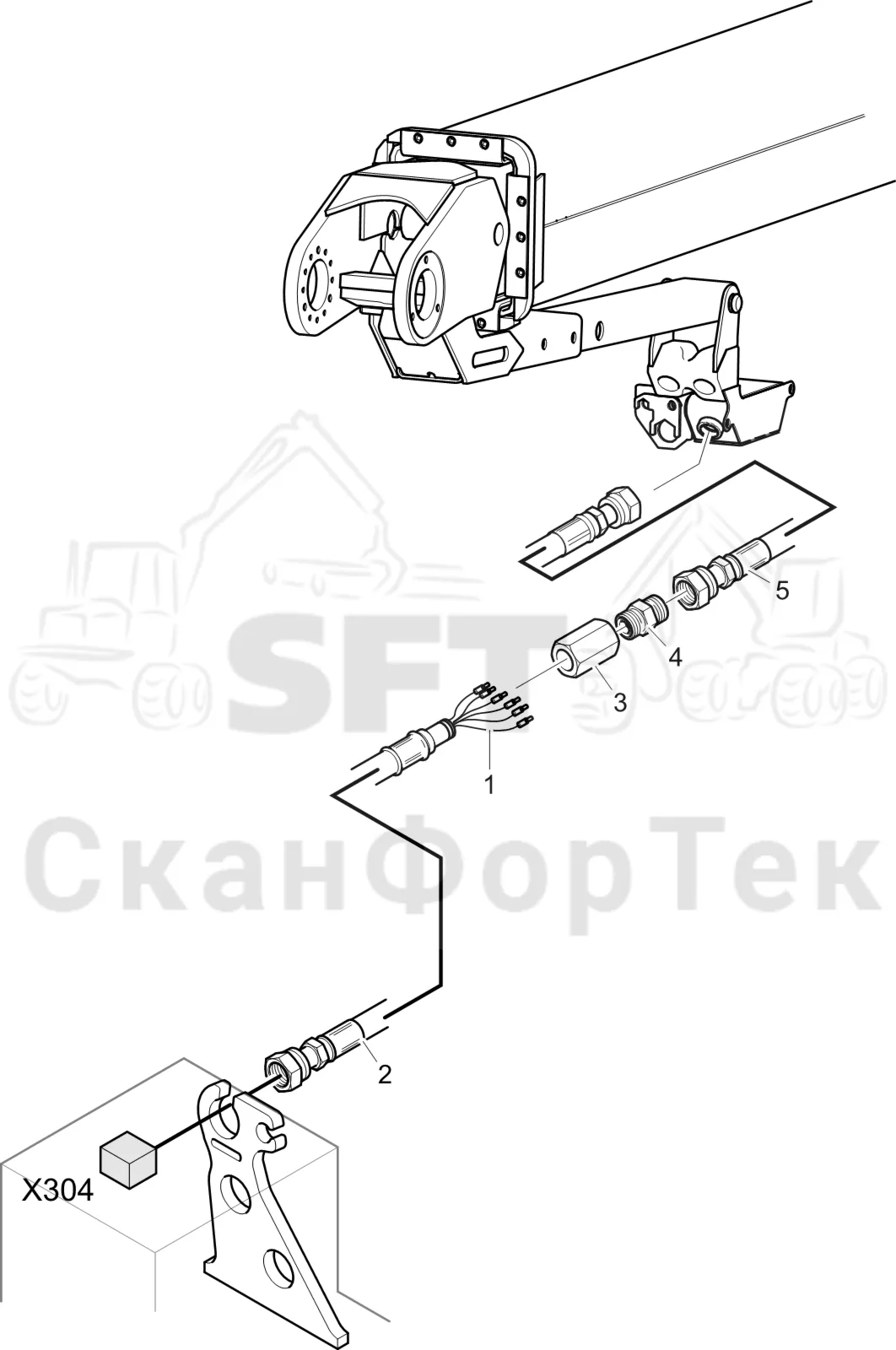 Схема: Komatsu / Головки лесозаготовительной машины / S Головки лесозаготовительной машины / S92 / Каталог запасных частей / Поворотные устройства и звенья / Комплект электрооборудования ORFS/Краткий