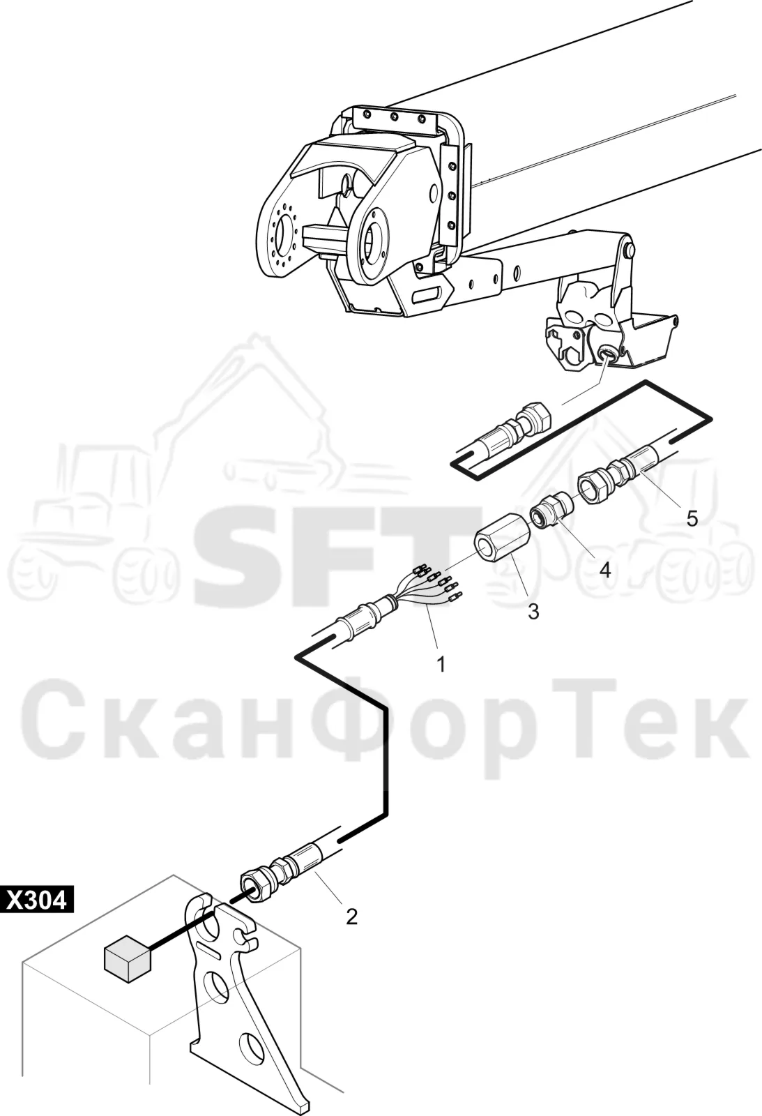 Схема: Komatsu / Головки лесозаготовительной машины / S Головки лесозаготовительной машины / S92 / Каталог запасных частей / Поворотные устройства и звенья / Комплект электрооборудования ORFS