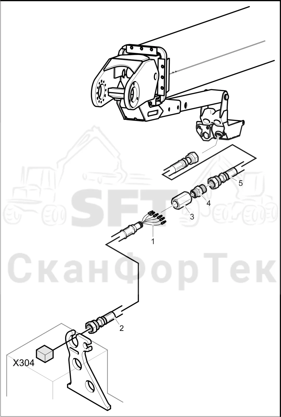 Схема: Komatsu / Лесозаготовительные машины / 901TX .1 / Каталог запасных частей / Лесозаготовительное оборудование / Головка лесозаготовительной машины / S92 / Каталог запасных частей / Поворотные устройства и звенья / Комплект электрооборудования ORFS