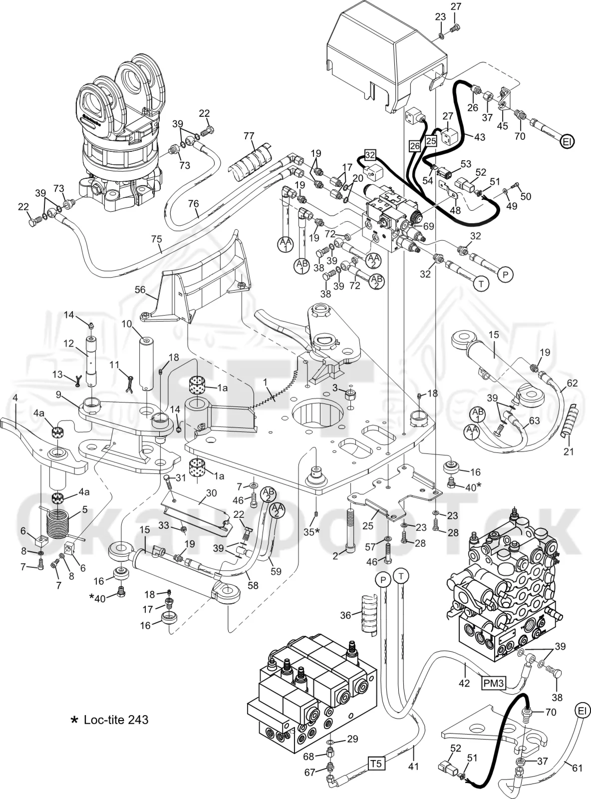 Схема: Komatsu / Головки лесозаготовительной машины / S Головки лесозаготовительной машины / S92 / Каталог запасных частей / Габота с несколькими деЂевьями / Габота с несколькими деЂевьями 3092017063-