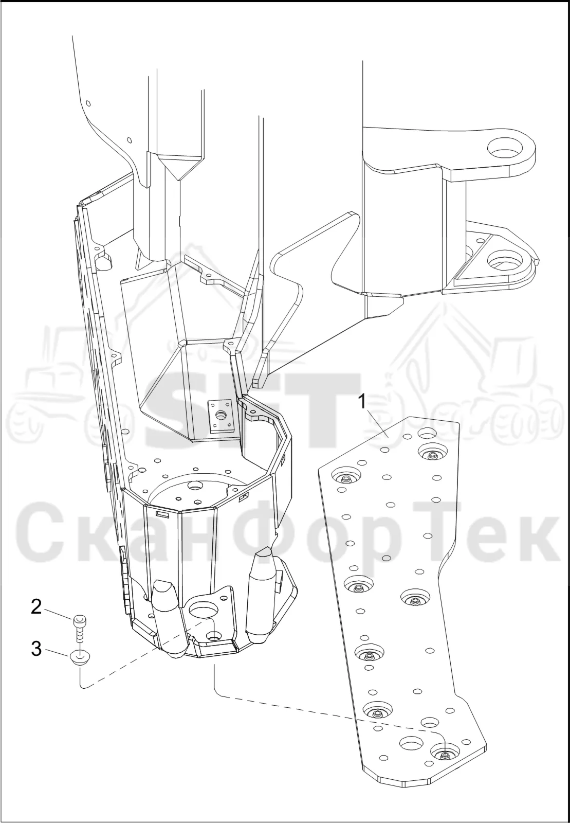 Схема: Komatsu / Лесозаготовительные машины / 911 S/N 9112062167- / Каталог запасных частей / Лесозаготовительное оборудование / Головка лесозаготовительной машины / S132 / Каталог запасных частей / шасси / Демпфер