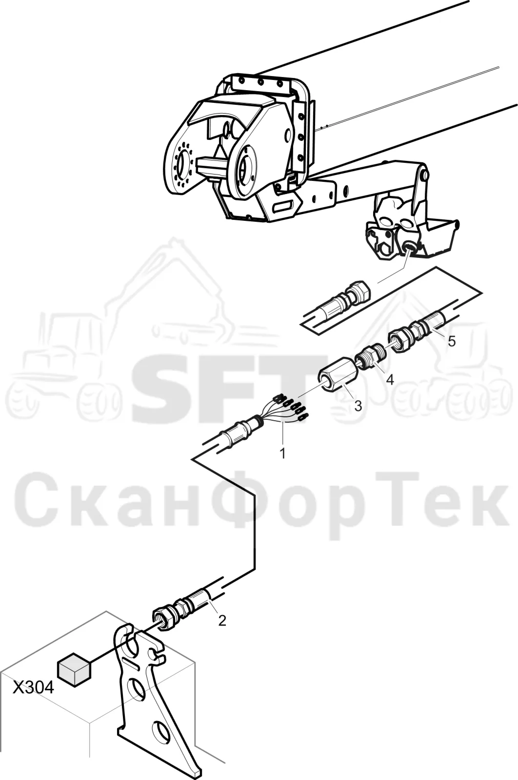 Схема: Komatsu / Лесозаготовительные машины / 911 S/N 9112062167- / Каталог запасных частей / Лесозаготовительное оборудование / Головка лесозаготовительной машины / S132 / Каталог запасных частей / Поворотные устройства и звенья / Комплект электрооборудования ORFS/Краткий
