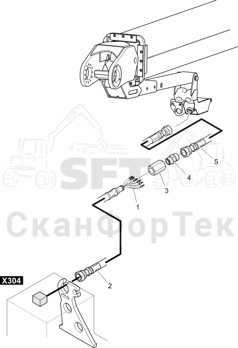 Схема: Komatsu / Головки лесозаготовительной машины / S Головки лесозаготовительной машины / S172 / Каталог запасных частей / Поворотные устройства и звенья / Комплект электрооборудования ORFS